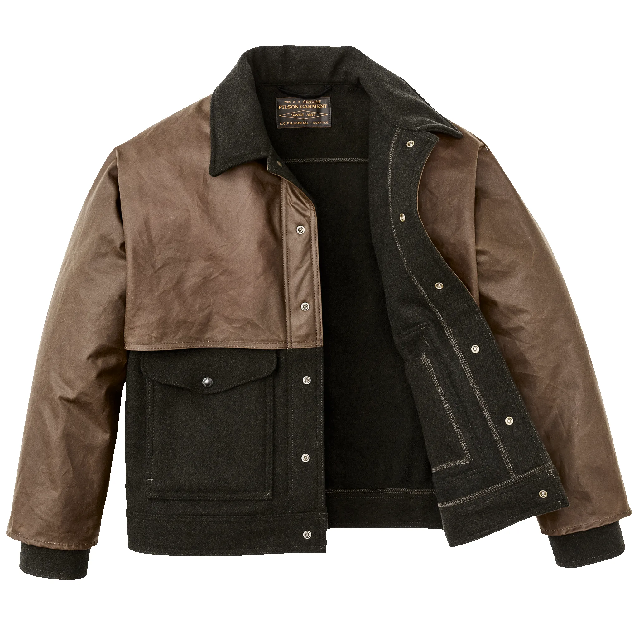 Mackinaw Wool Caped Jacket - Peat Black / Earth sold by Filson product image thumbnail 3