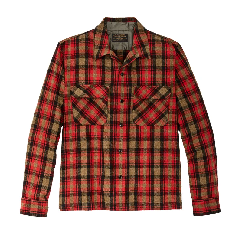 Buckner Wool Camp Shirt - Red Dark Earth Brown Plaid sold by Filson