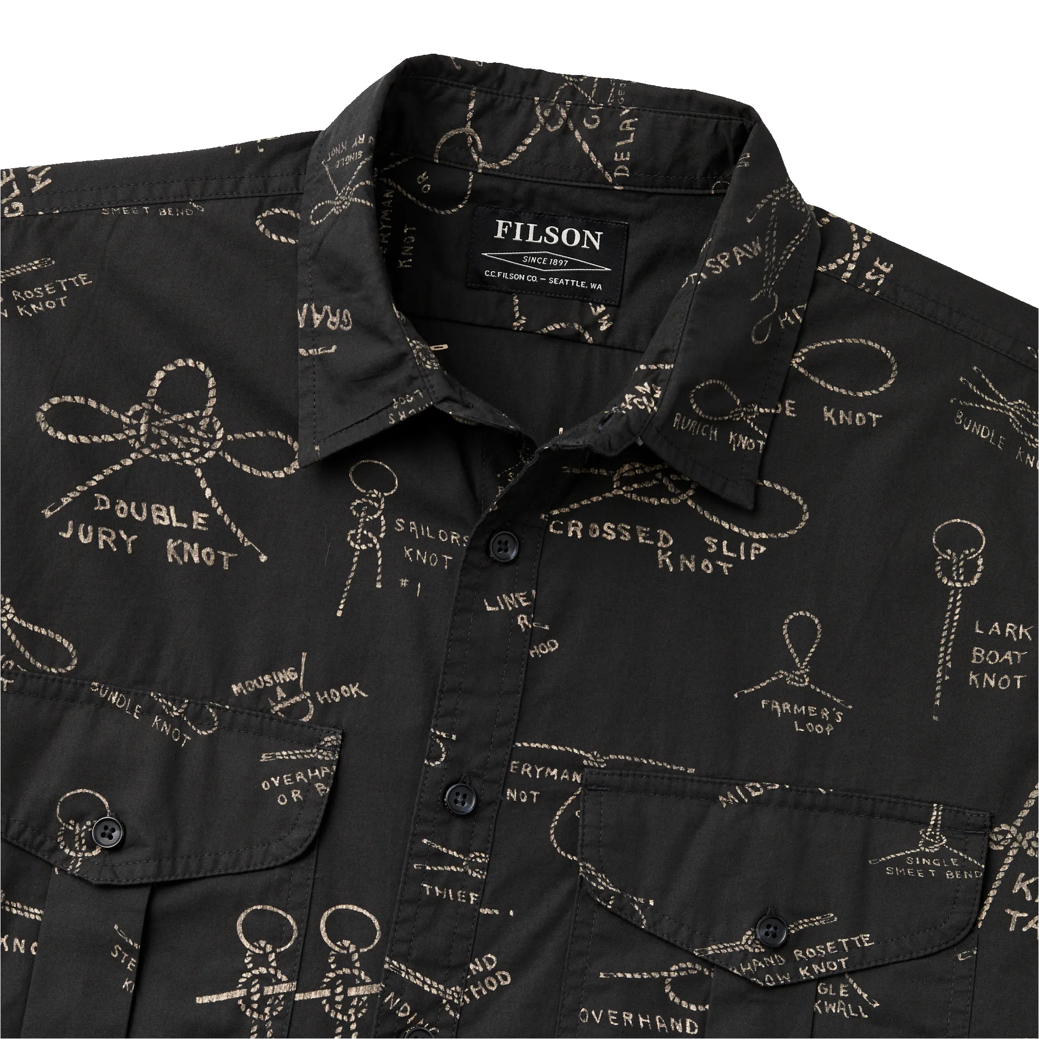 Filson's Washed Short Sleeve Feather Cloth Shirt - Knots sold by Filson product image thumbnail 4