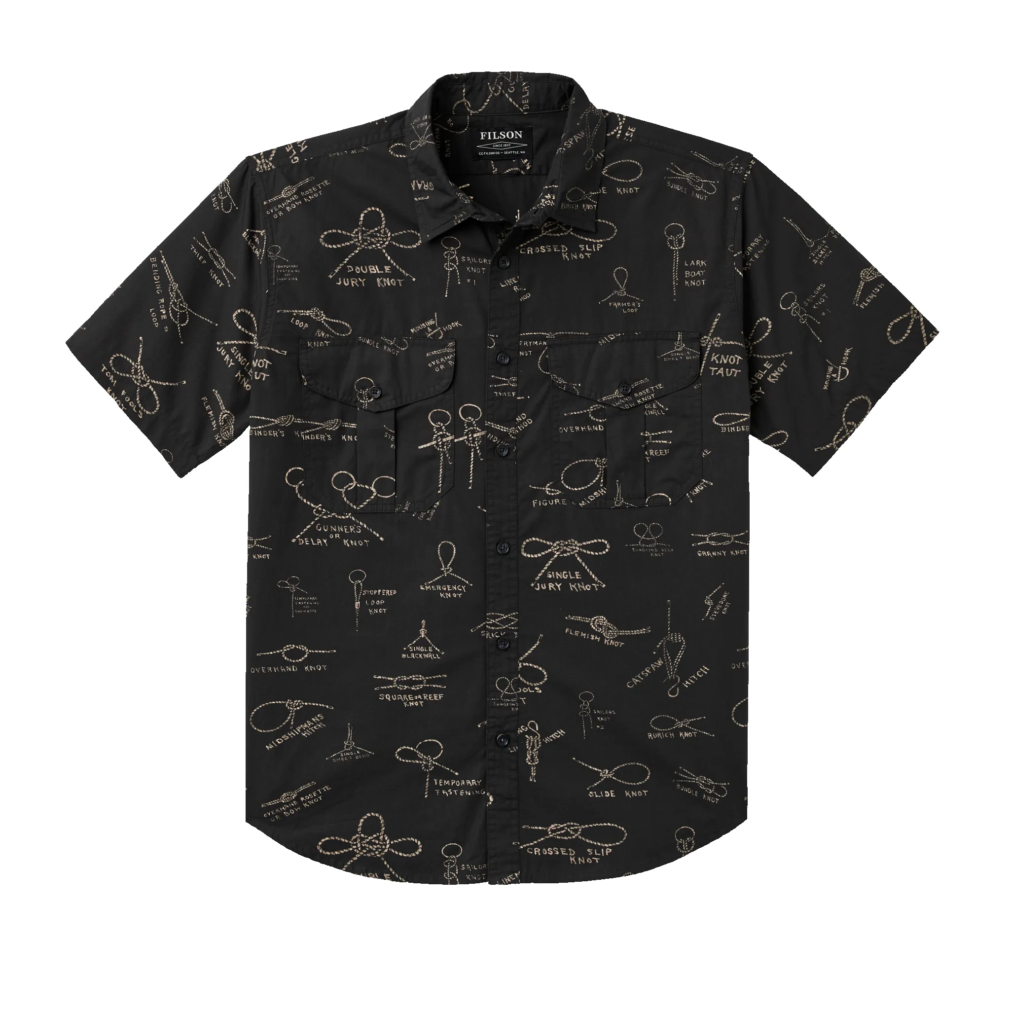 Filson's Washed Short Sleeve Feather Cloth Shirt - Knots sold by Filson