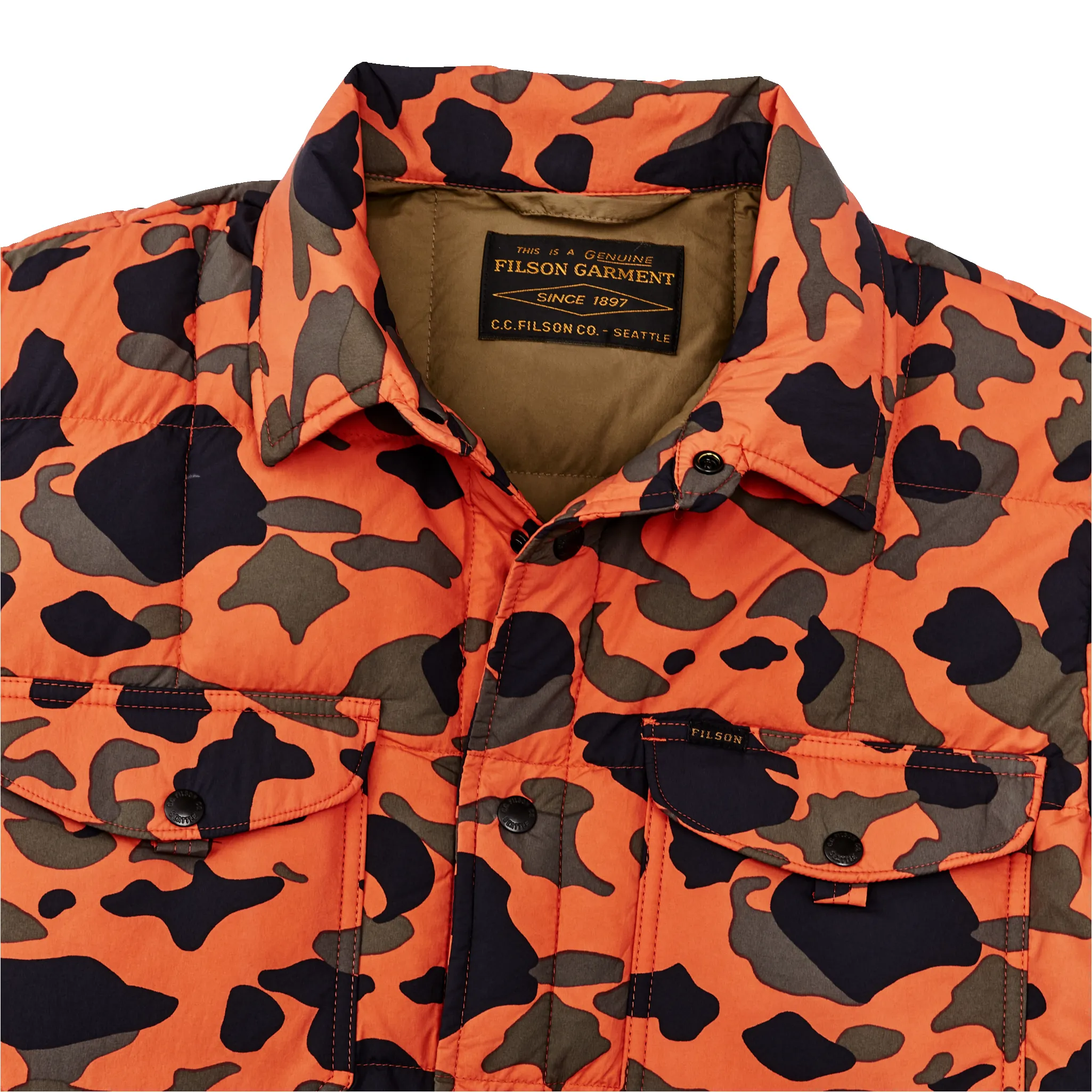 Lightweight Down Jac-shirt - Flame Camo sold by Filson product image thumbnail 4
