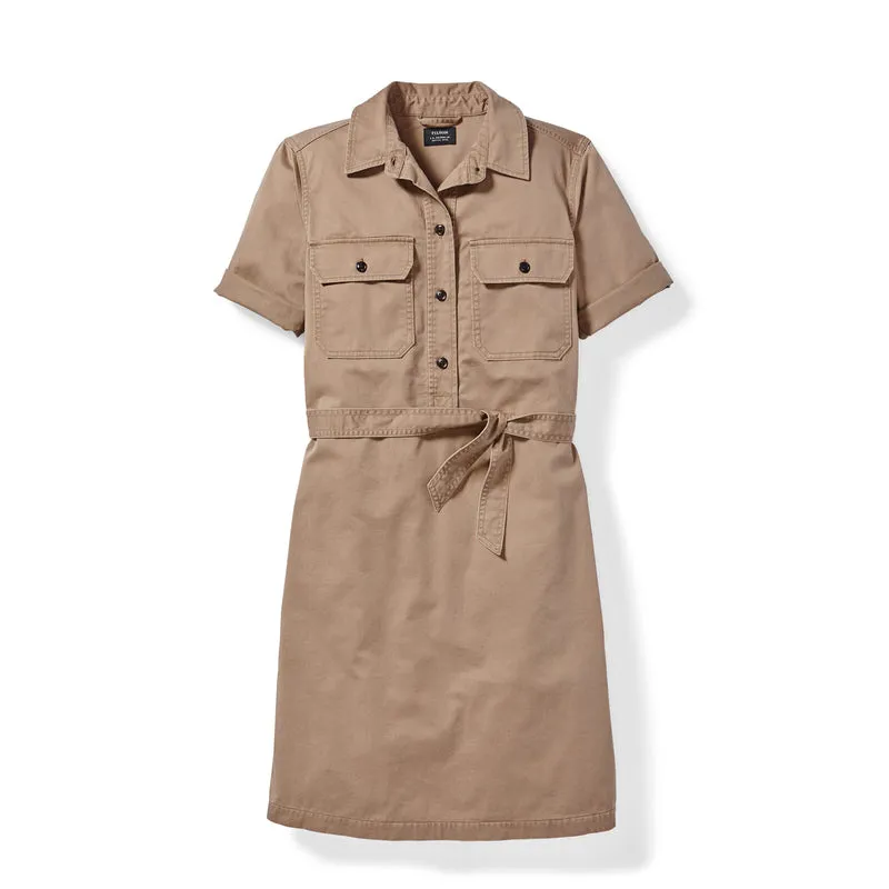 Women's Colville Short-sleeve Shirt Dress - Dark Tan sold by Filson