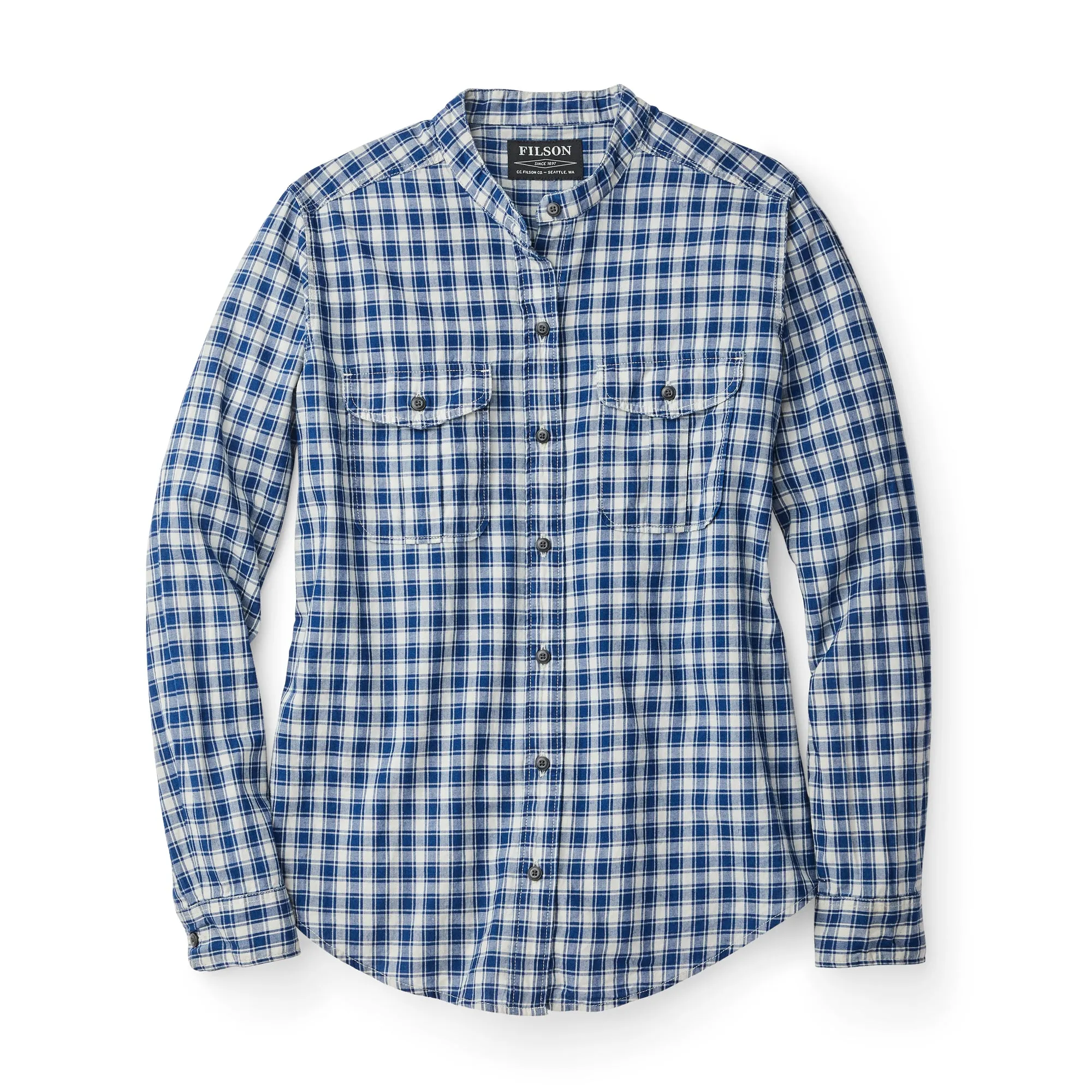 Women's Kadin Island Shirt - Indigo/cream Plaid sold by Filson