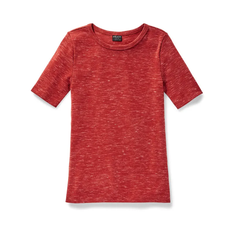 Women's Neah Bay Crewneck Shirt - Brick Heather sold by Filson