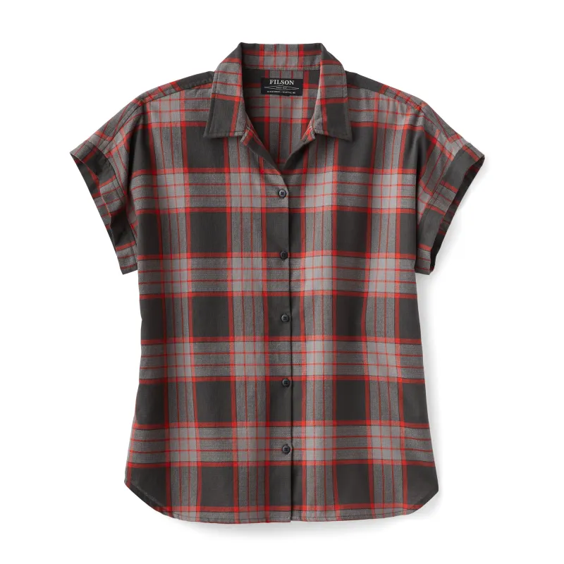 Women's Northwest Camp Shirt - Black/grey/red Plaid made by Filson
