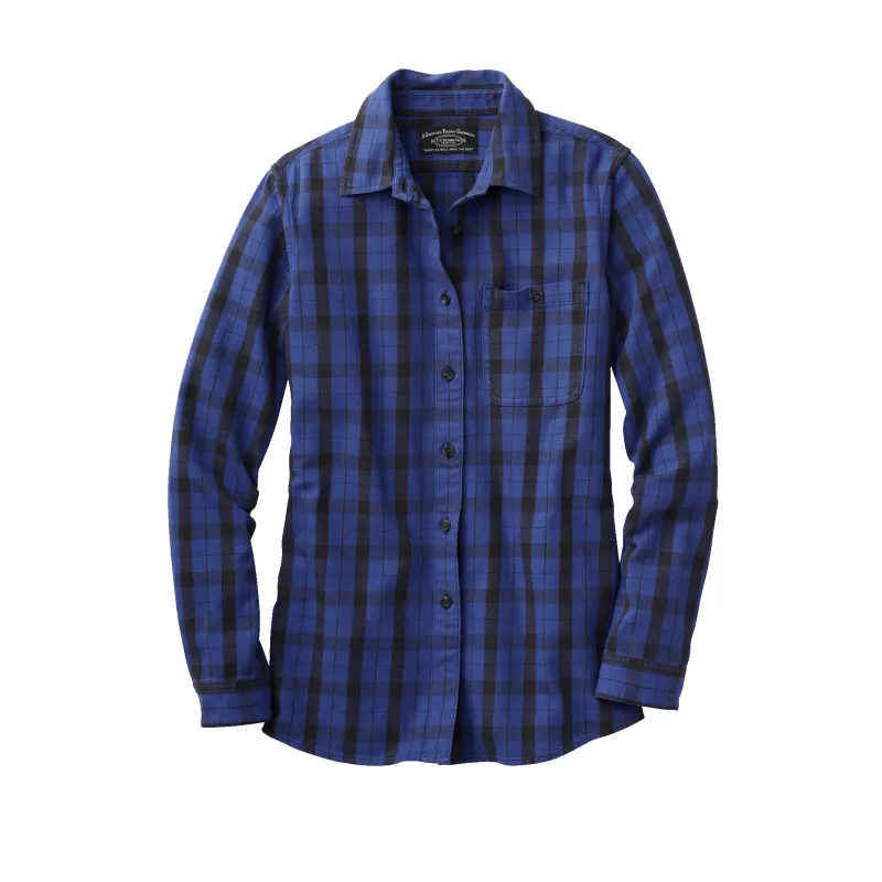 Women's Vintage Wash Alaskan Guide Shirt - Cobalt/black made by Filson