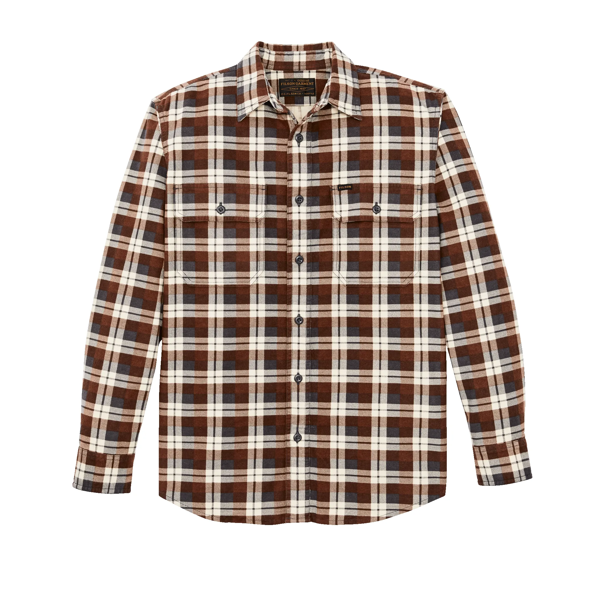 Field Flannel Shirt - Brown / Gray Plaid sold by Filson