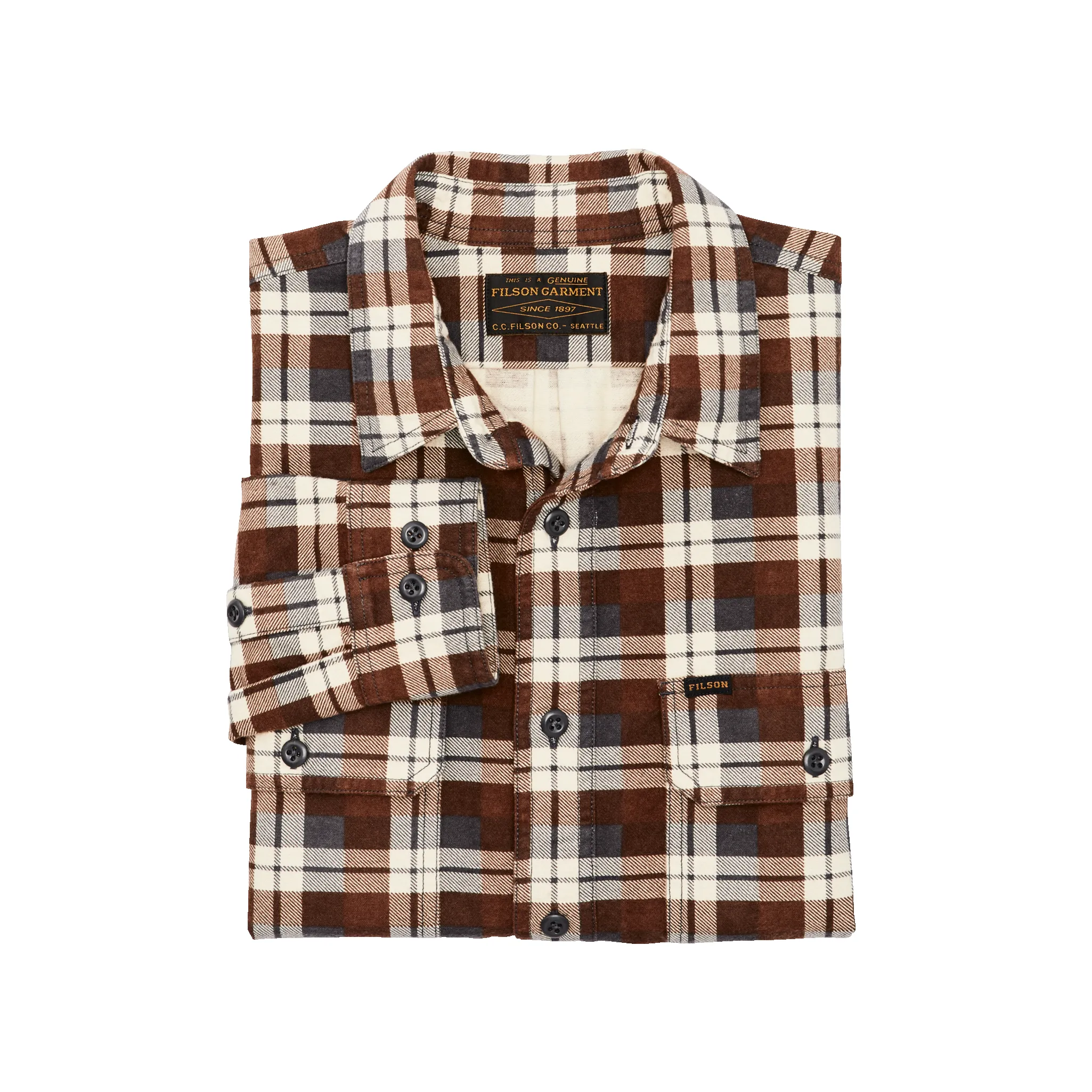 Field Flannel Shirt - Brown / Gray Plaid sold by Filson product image thumbnail 2