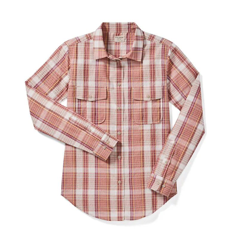 Women's Conway Shirt - Clay / Mauve / Cream Plaid sold by Filson