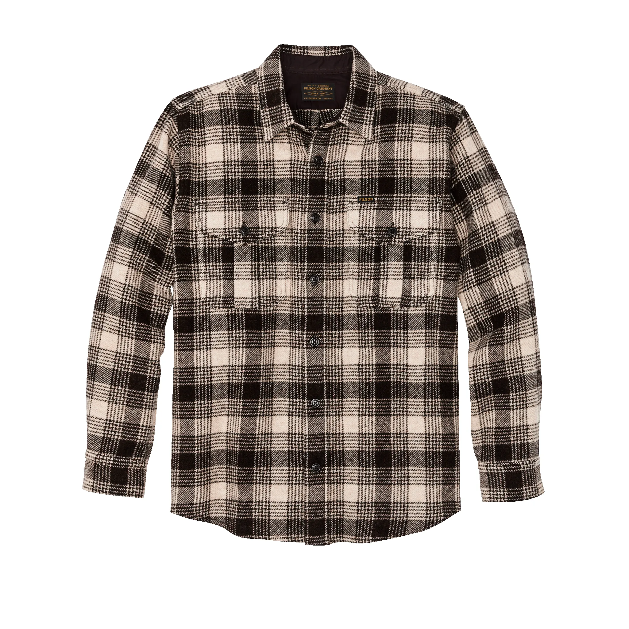 Northwest Wool Shirt - Cream / Brown Plaid sold by Filson