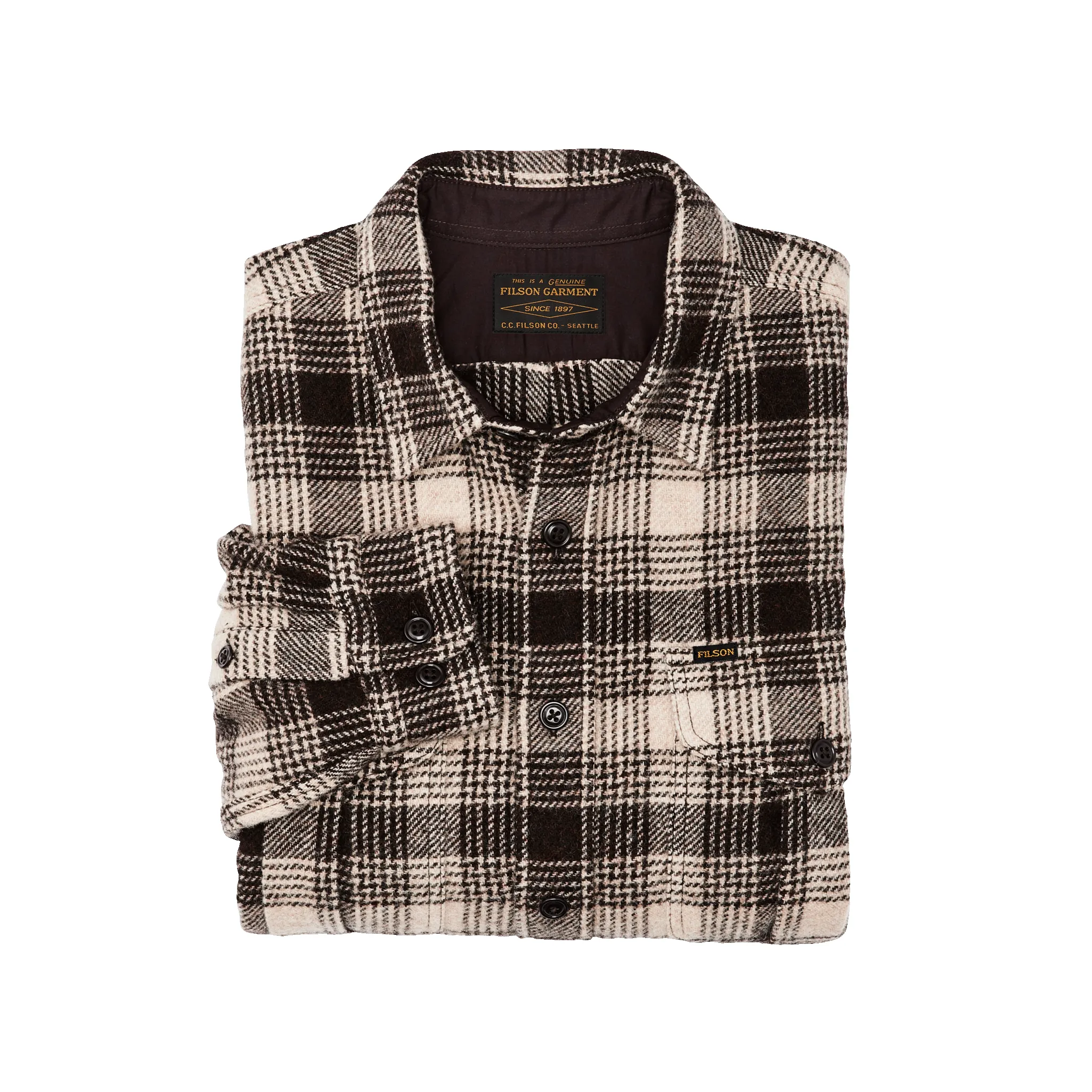 Northwest Wool Shirt - Cream / Brown Plaid sold by Filson product image thumbnail 3