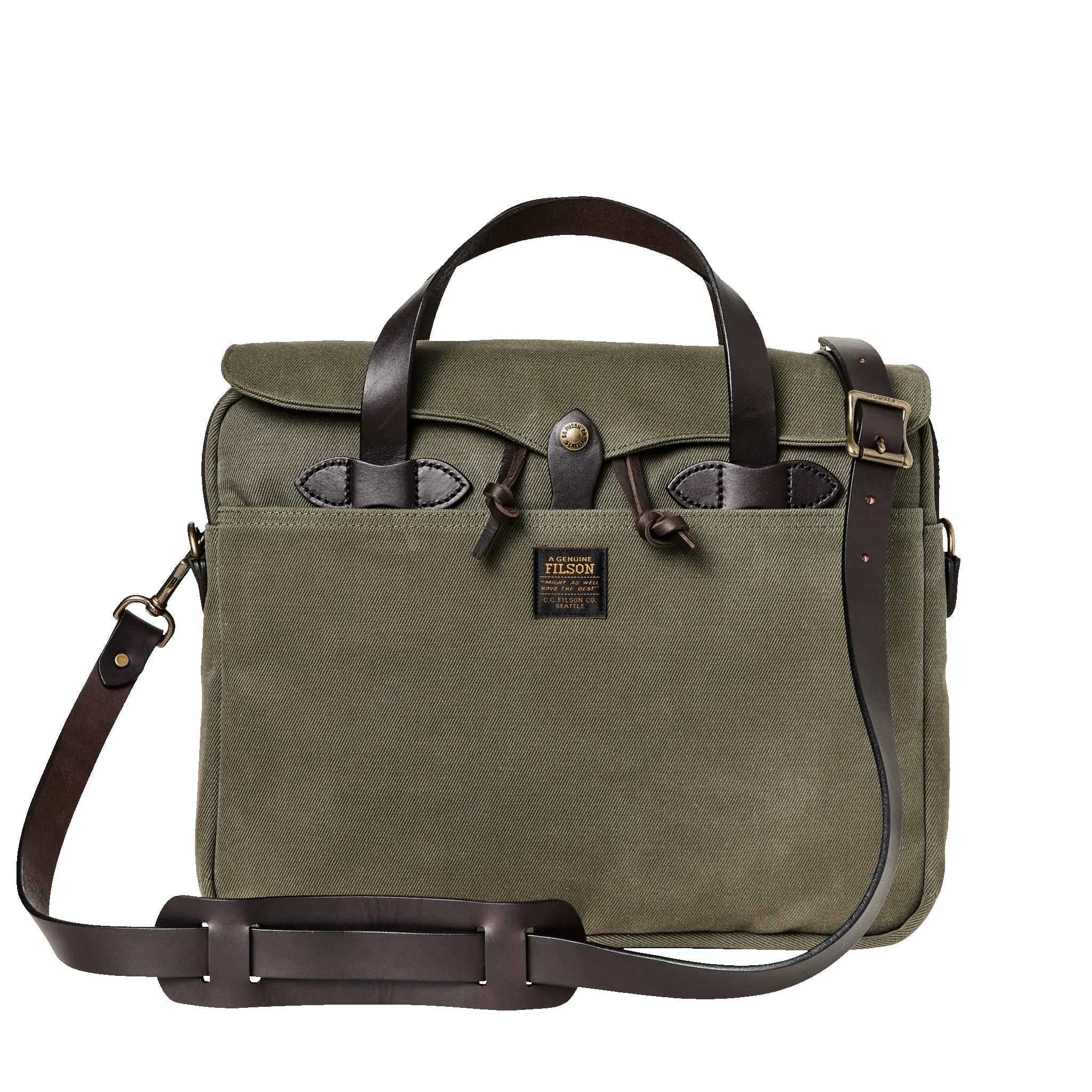 Rugged Twill Original Briefcase - Otter Green sold by Filson