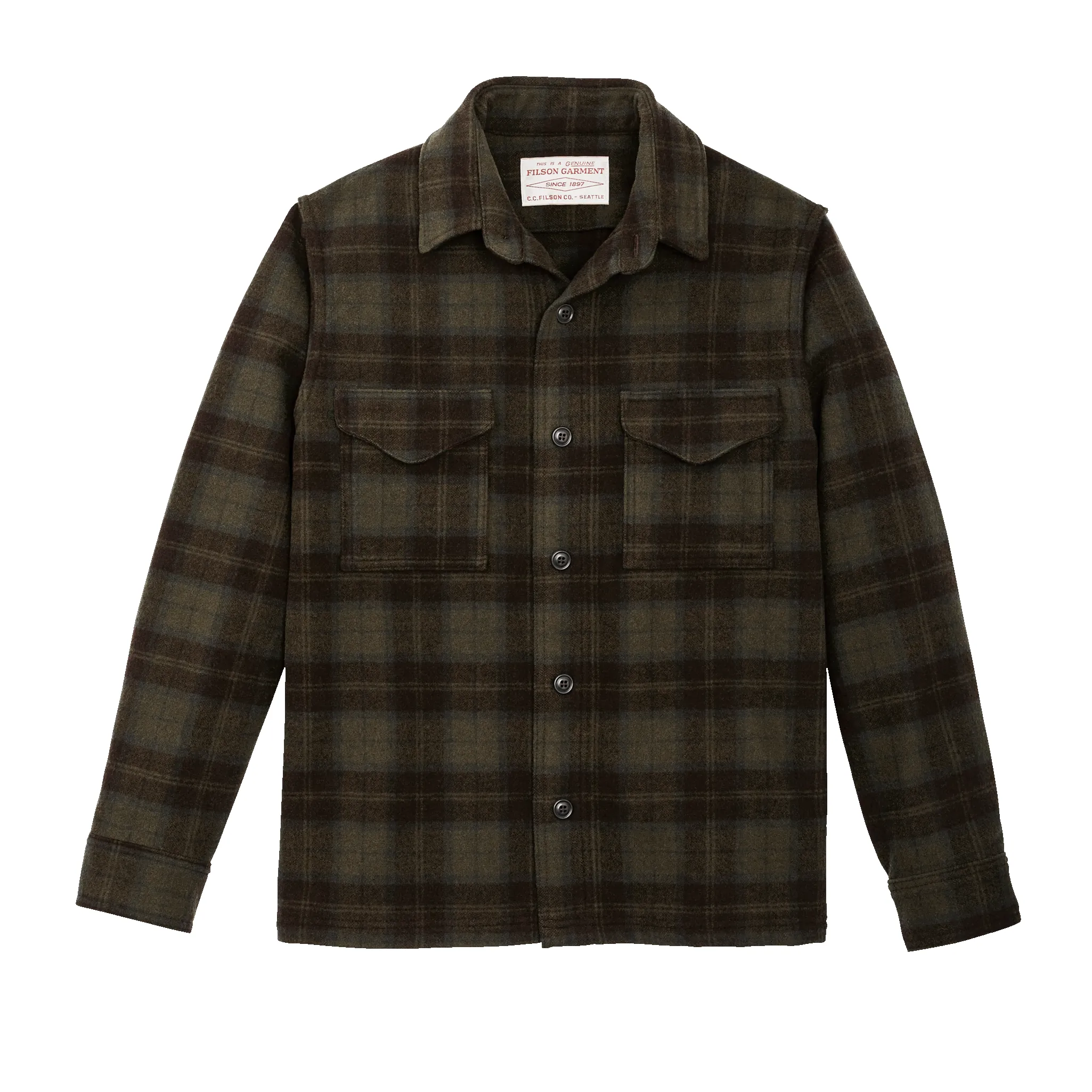Wool Jac-shirt - Olive / Brown Plaid sold by Filson