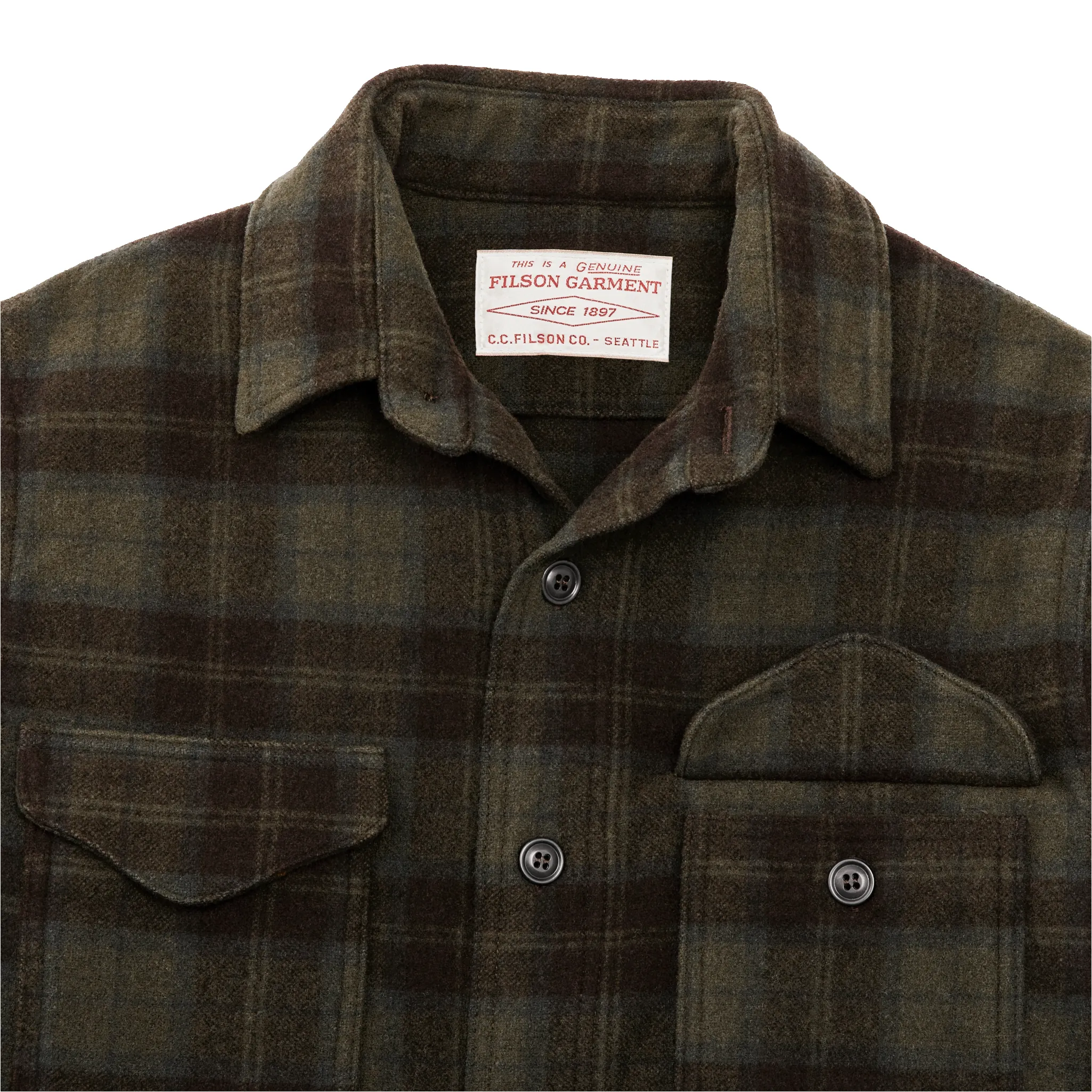 Wool Jac-shirt - Olive / Brown Plaid sold by Filson product image thumbnail 4