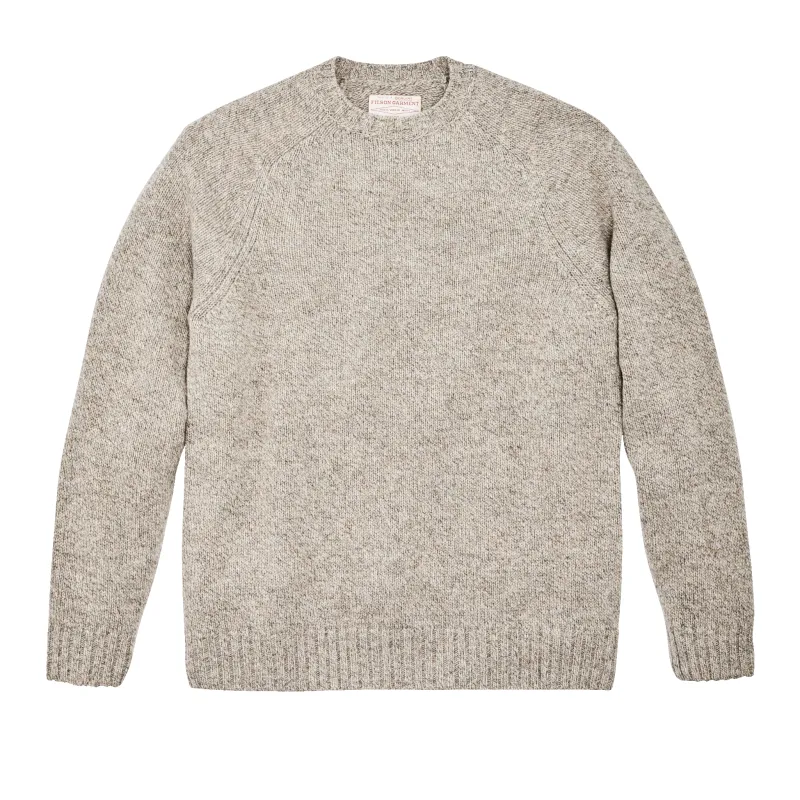 Heritage 5-gauge Wool Sweater - Natural / Brown Melange sold by Filson