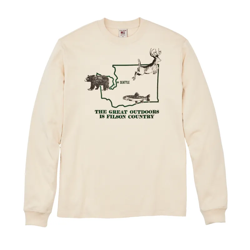 Long Sleeve Pioneer Graphic T-shirt - Natural / State sold by Filson