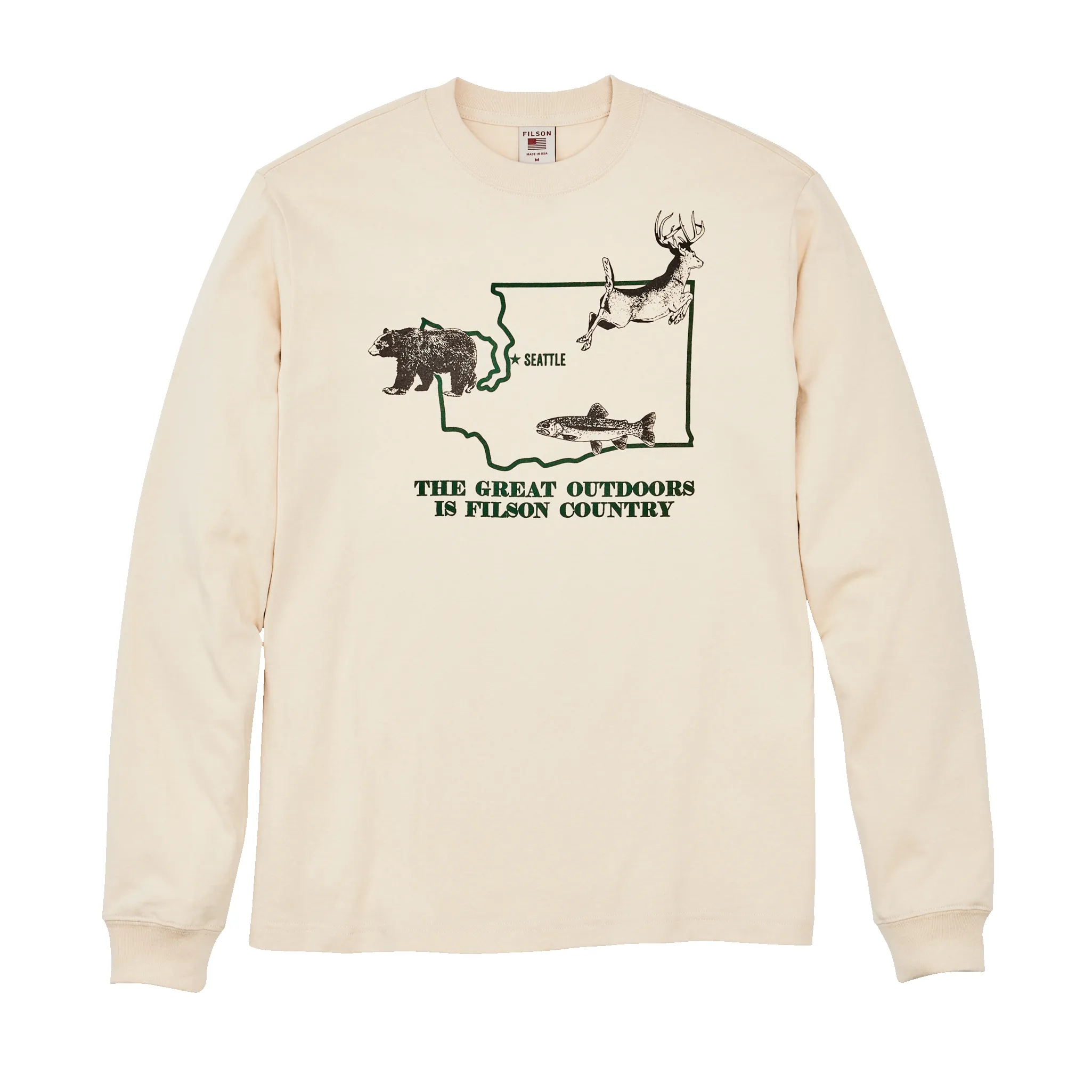 Long Sleeve Pioneer Graphic T-shirt - Natural / State sold by Filson