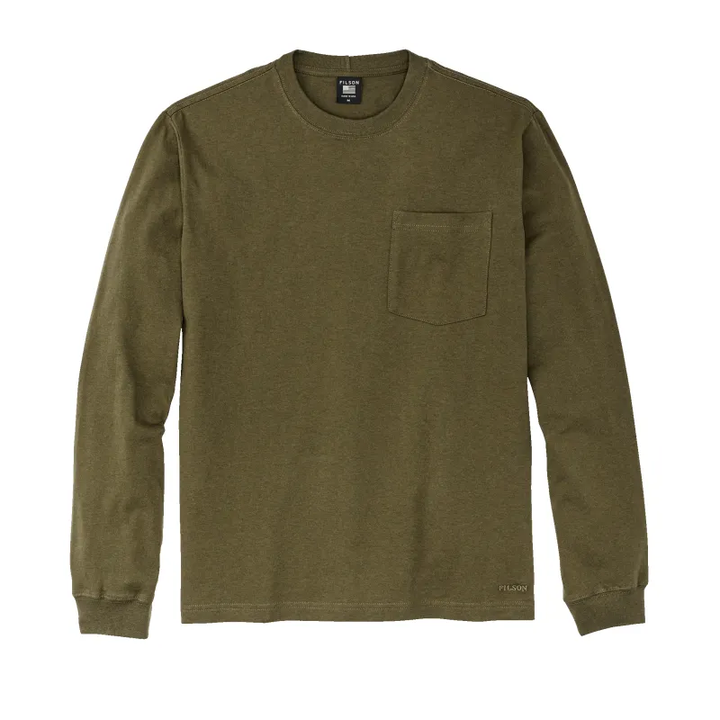 Long Sleeve Pioneer Pocket T-shirt - Dark Olive sold by Filson