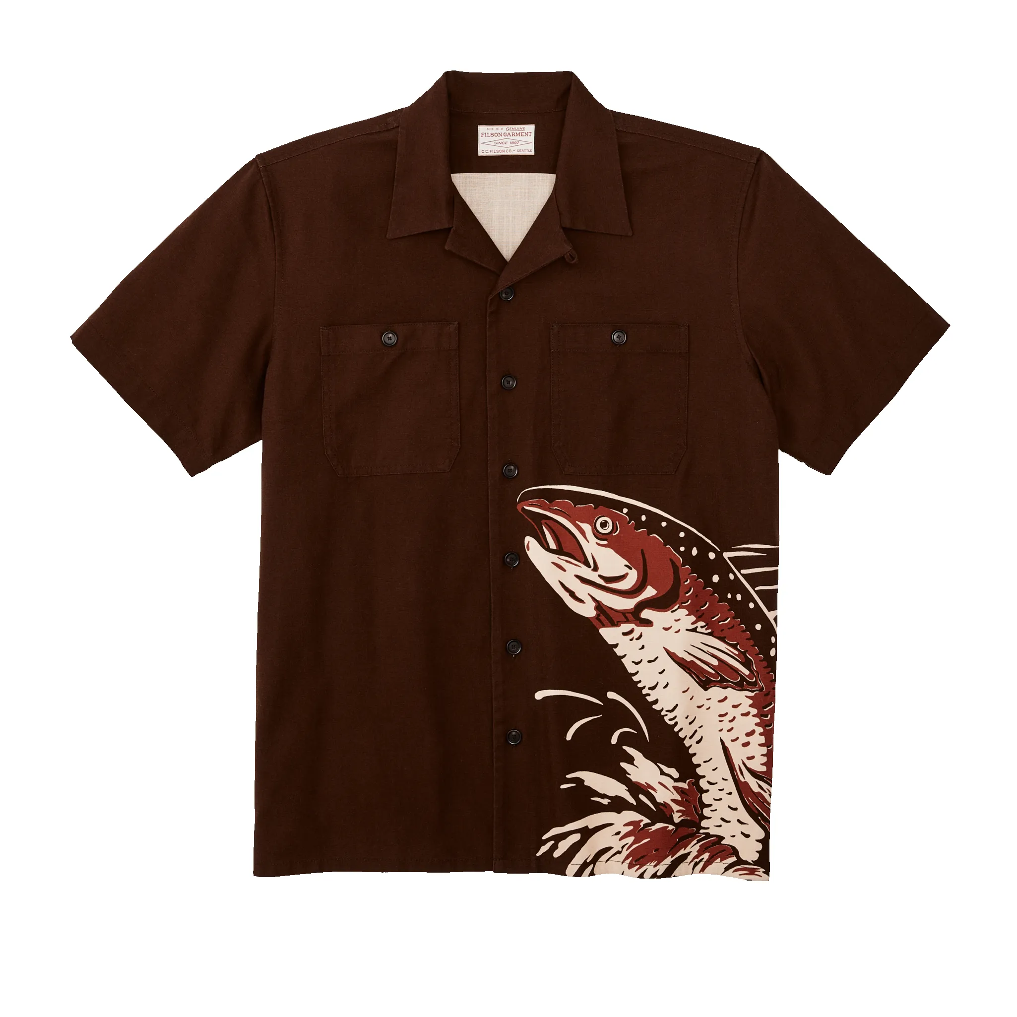 Rustic Short Sleeve Camp Shirt - Brown / Trout sold by Filson