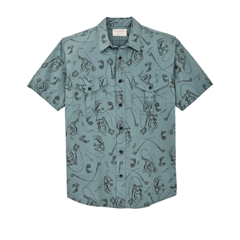 Short Sleeve Lightweight Alaskan Guide Shirt  - Blue Gray / Fly Fishing sold by Filson