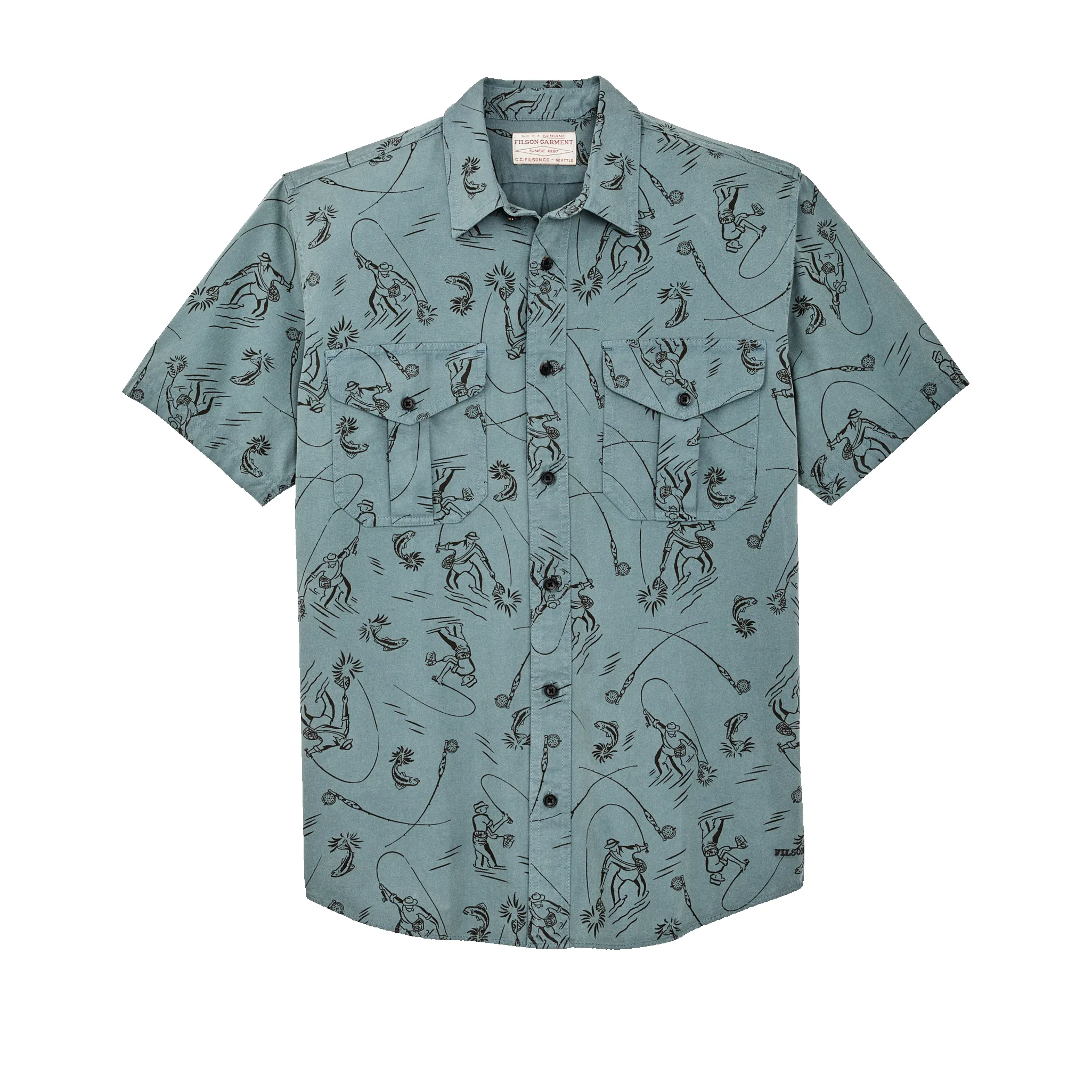 Short Sleeve Lightweight Alaskan Guide Shirt - Blue Gray / Fly Fishing sold by Filson