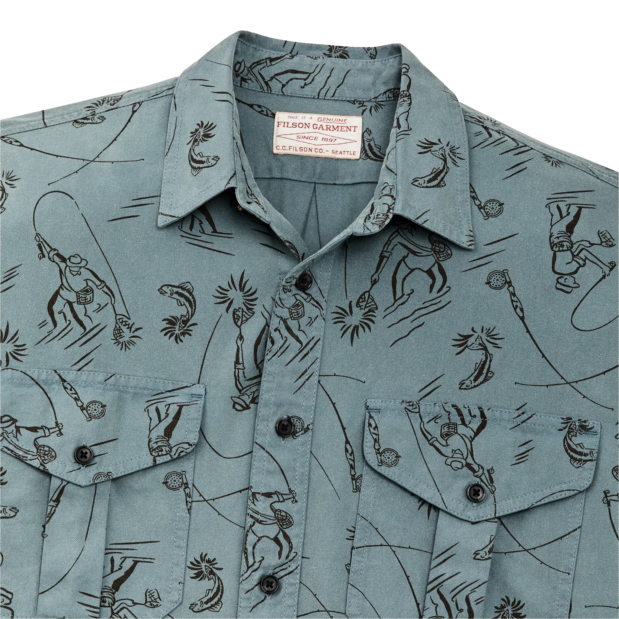 Short Sleeve Lightweight Alaskan Guide Shirt - Blue Gray / Fly Fishing sold by Filson product image thumbnail 4
