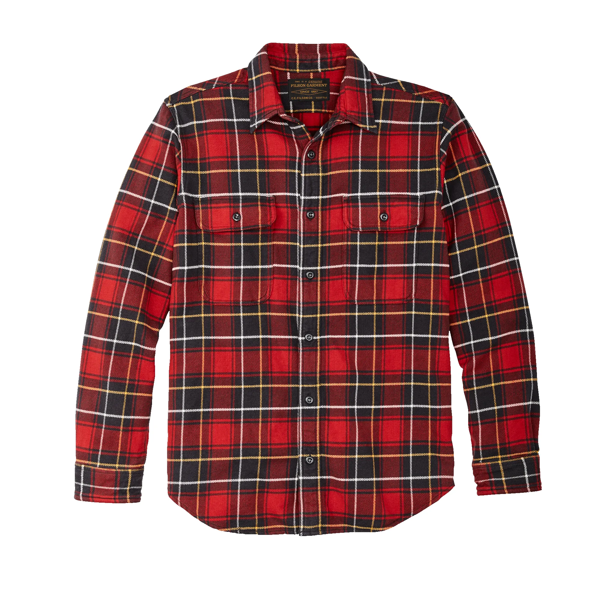 Vintage Flannel Work Shirt - Red Charcoal Plaid sold by Filson