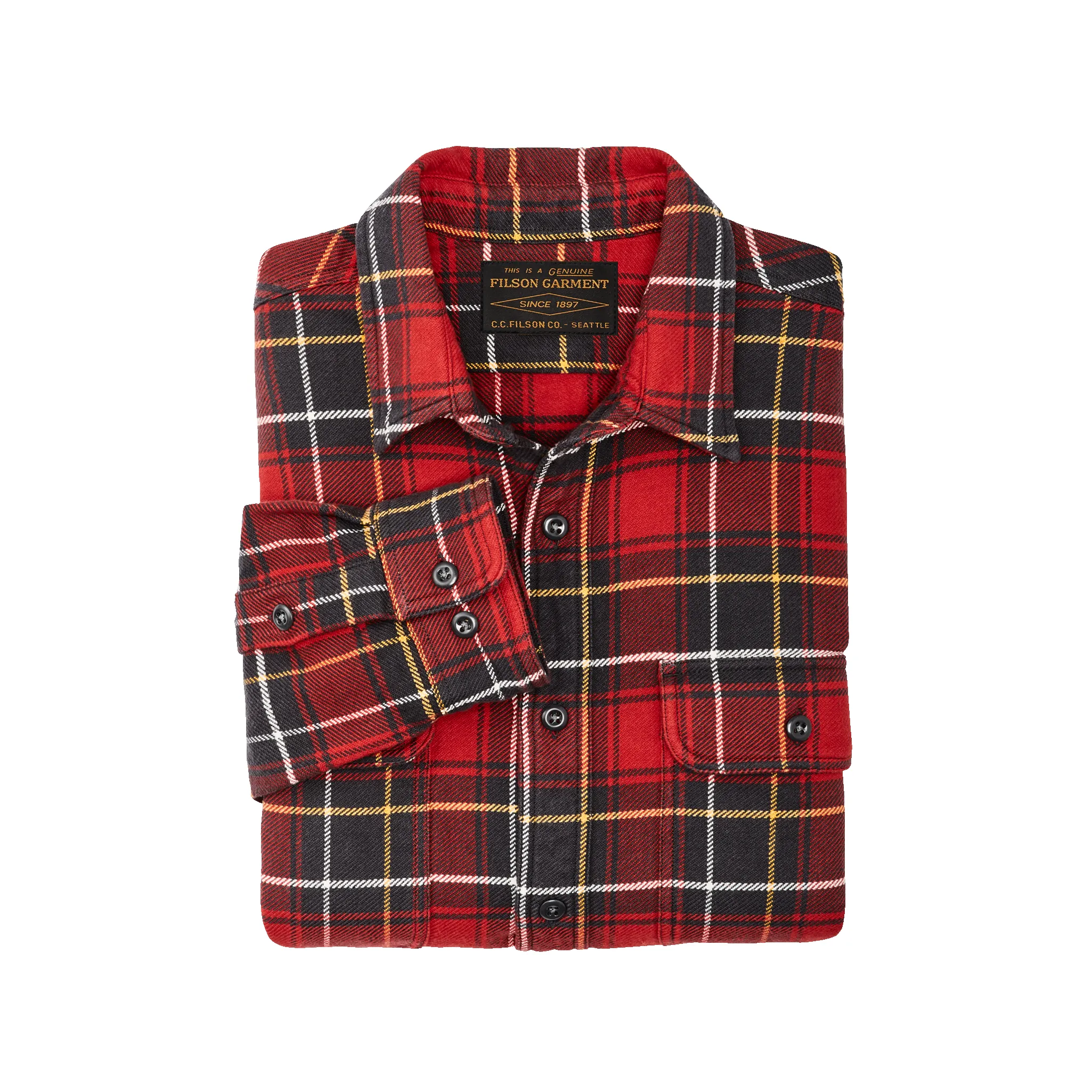 Vintage Flannel Work Shirt - Red Charcoal Plaid sold by Filson product image thumbnail 3