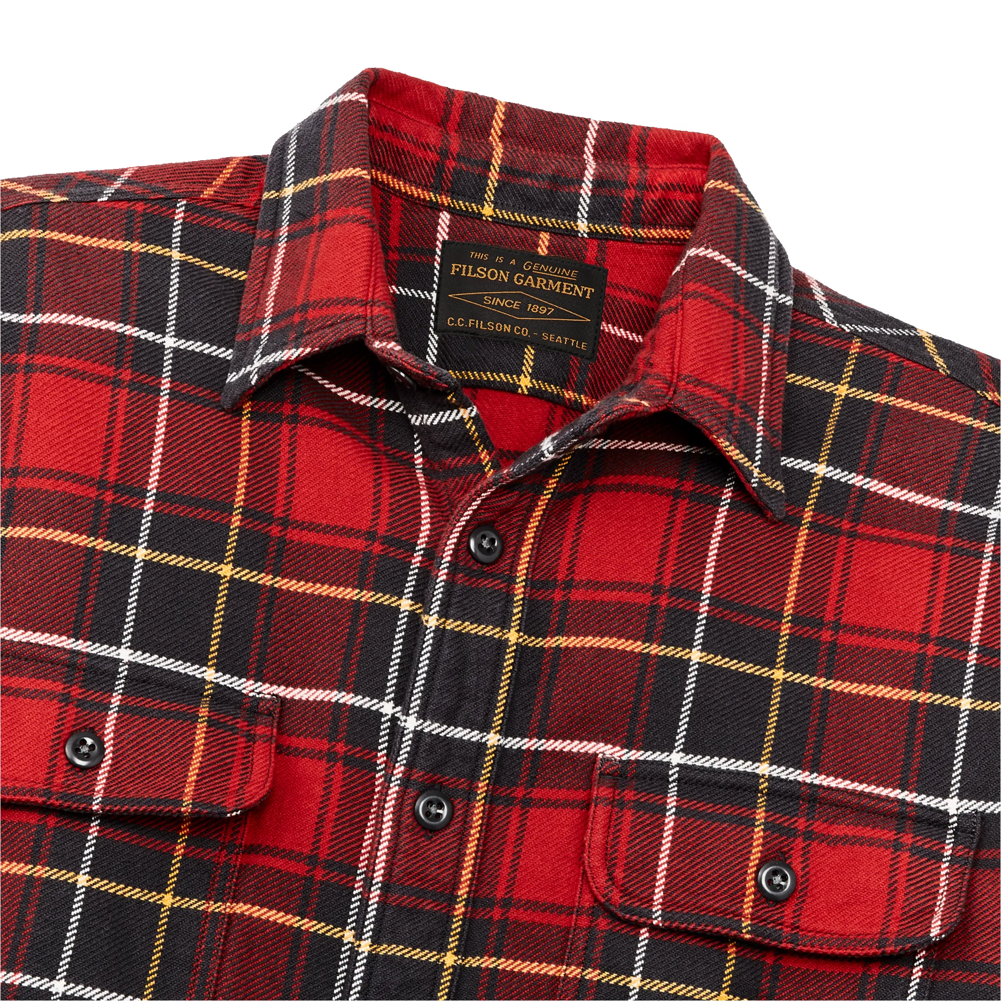 Vintage Flannel Work Shirt - Red Charcoal Plaid sold by Filson product image thumbnail 4