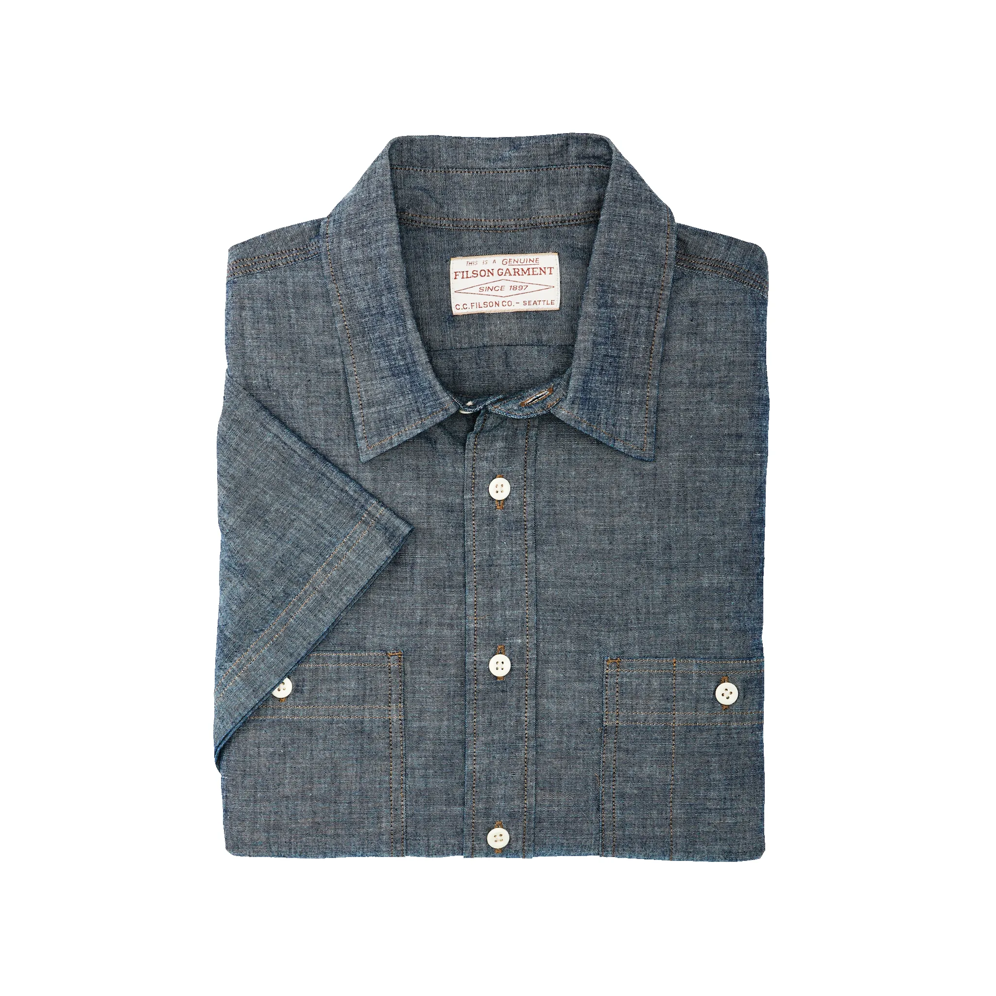 Short Sleeve Chambray Shirt - Indigo Chambray sold by Filson product image thumbnail 3