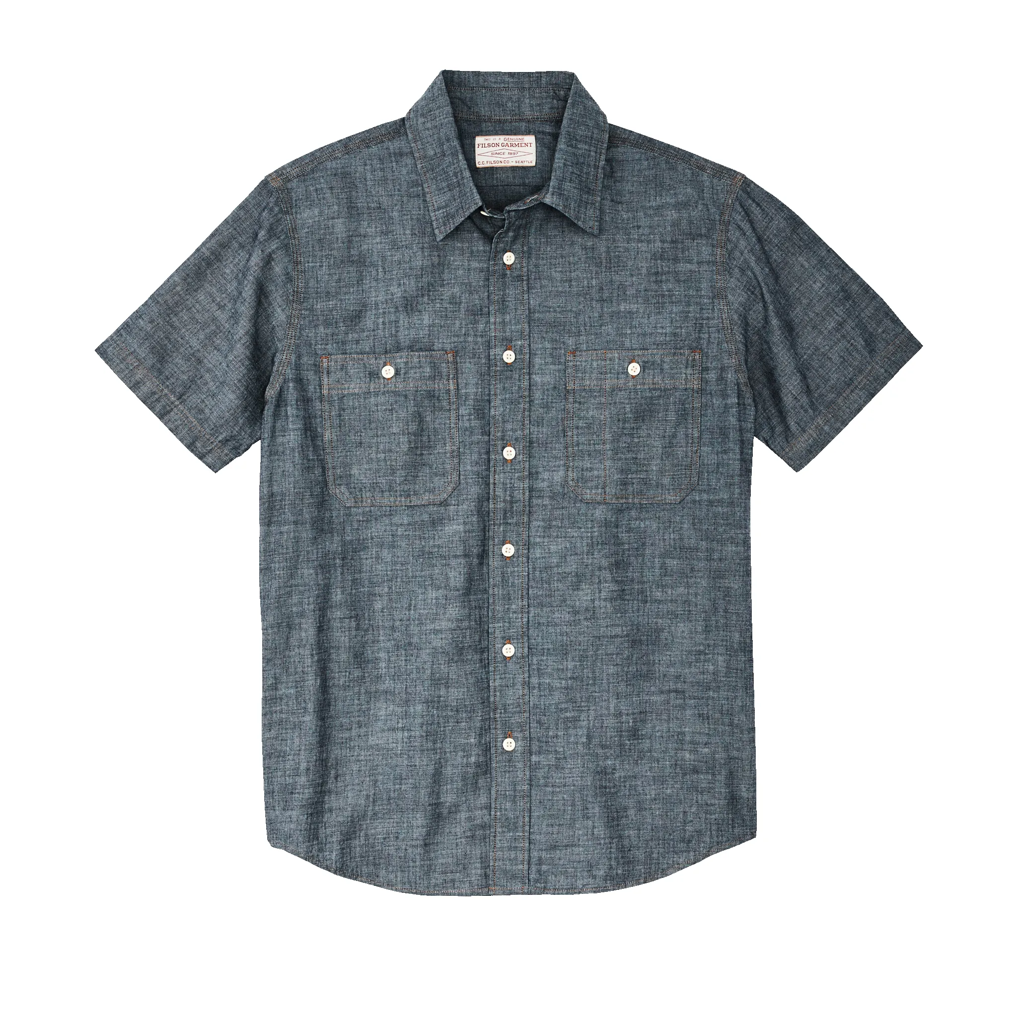 Short Sleeve Chambray Shirt - Indigo Chambray sold by Filson