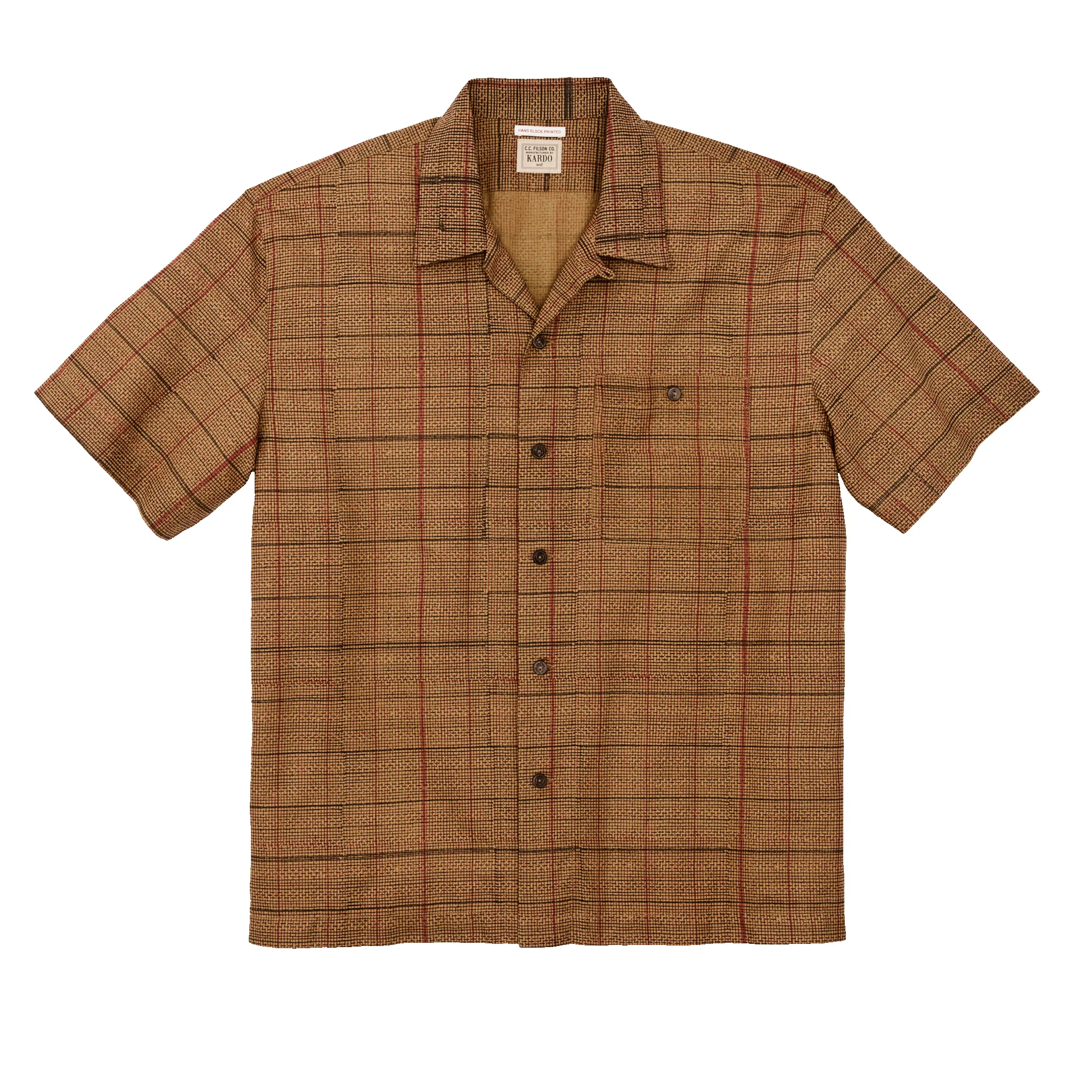 Handprinted Camp Shirt - Natural / Check Print sold by Filson