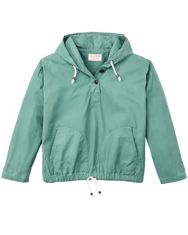 Women's Dry Wax Hooded Popover - Deep Sea sold by Filson
