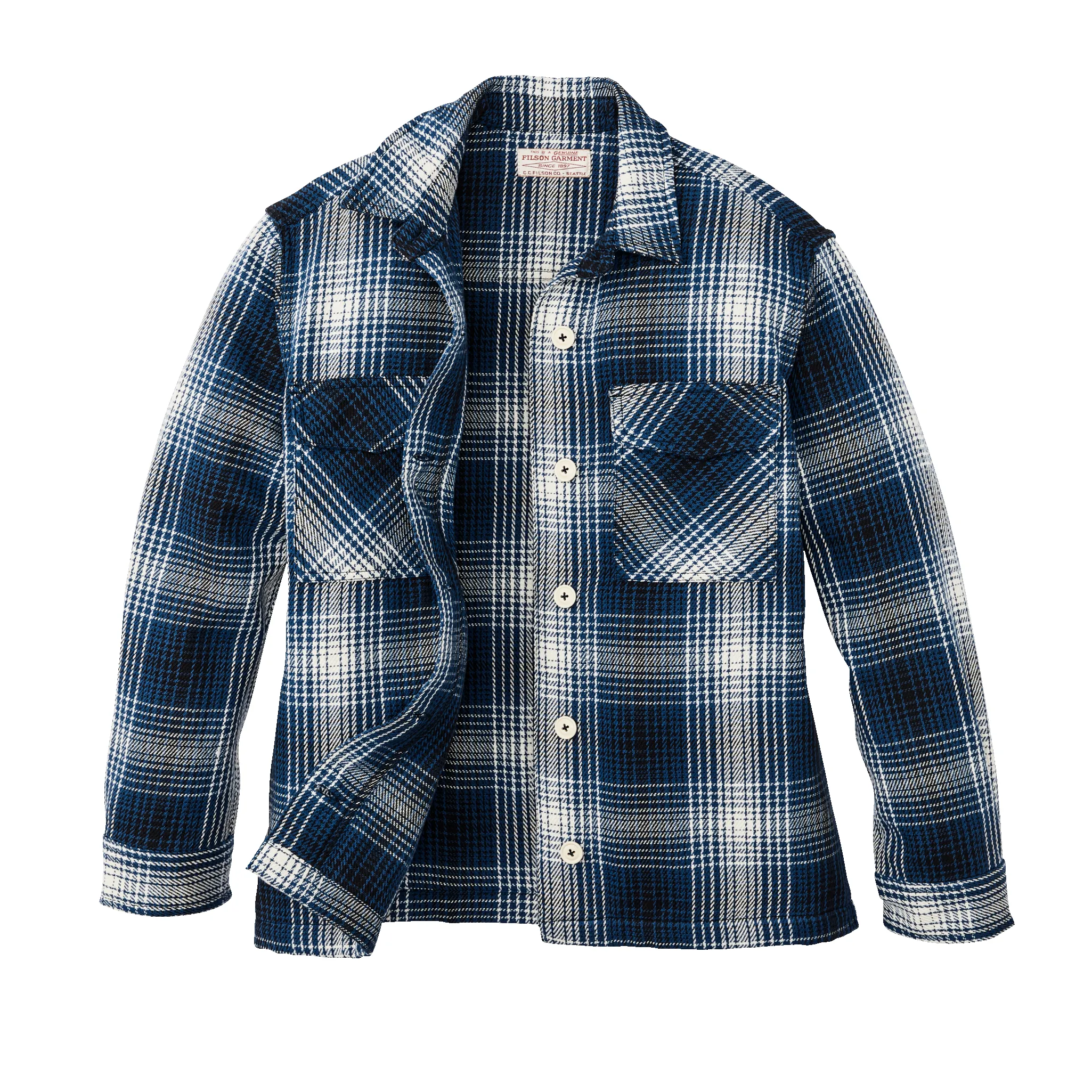 Women's Deer Island Jac-shirt - Cobalt / Natural Shadow Plaid sold by Filson product image thumbnail 3