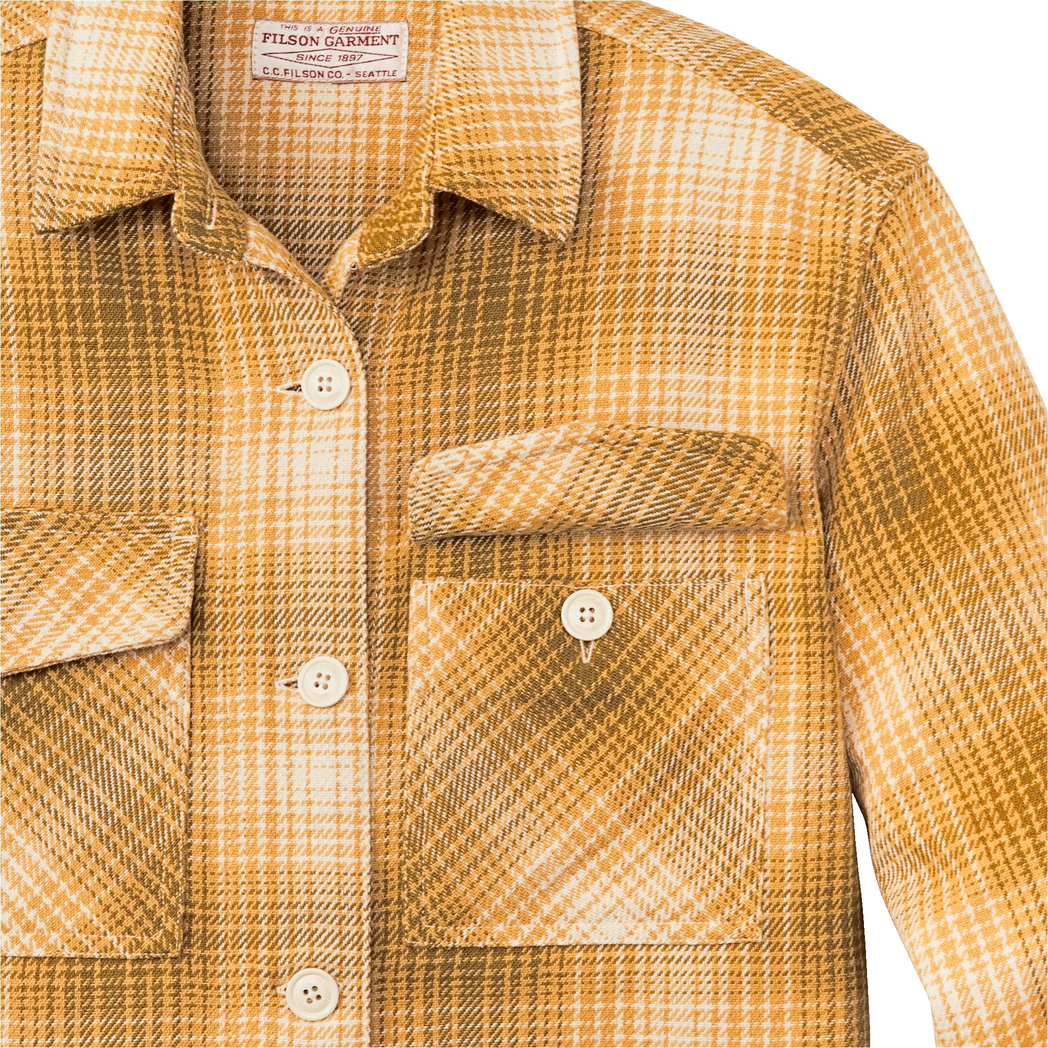 Women's Deer Island Jac-shirt - Ochre / Cream Plaid sold by Filson product image thumbnail 4
