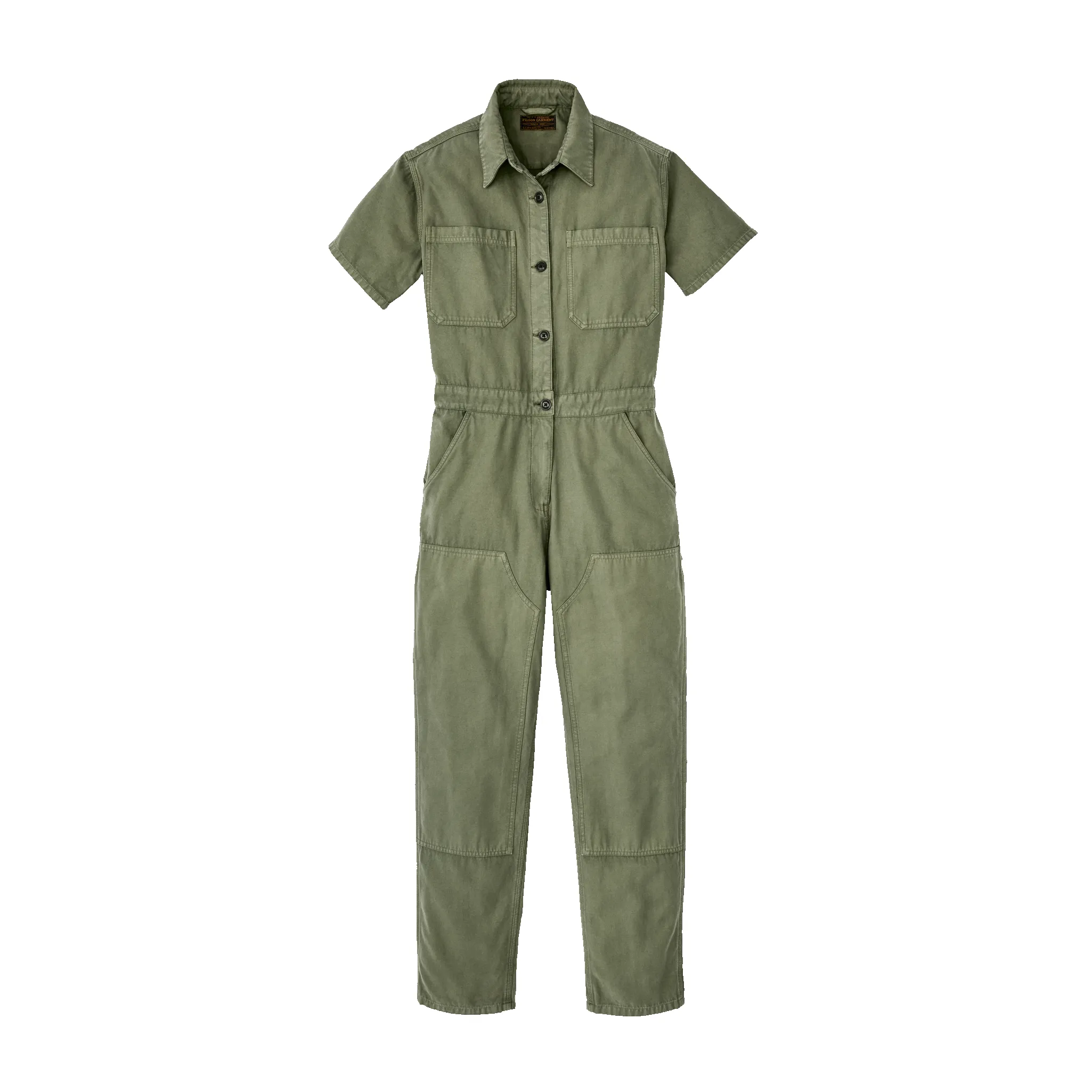 Women's Field Short Sleeve Coverall - Army Green sold by Filson