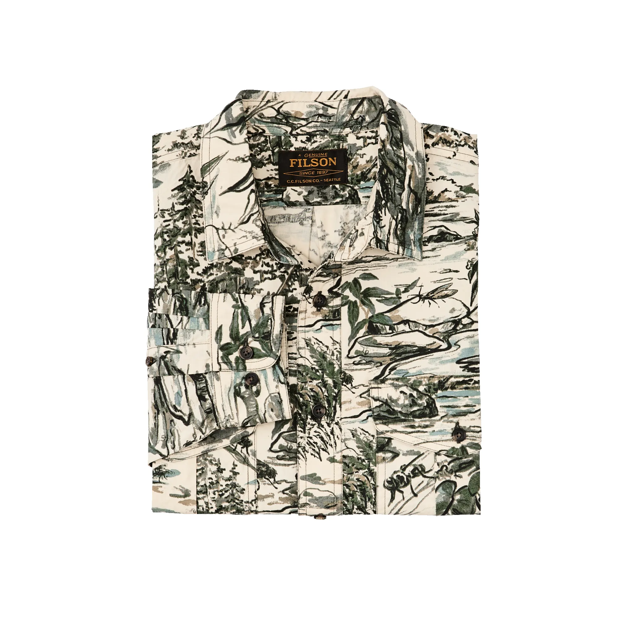 Filson X Housefly Washed Feather Cloth Shirt - Khaki / Scenic sold by Filson product image thumbnail 3
