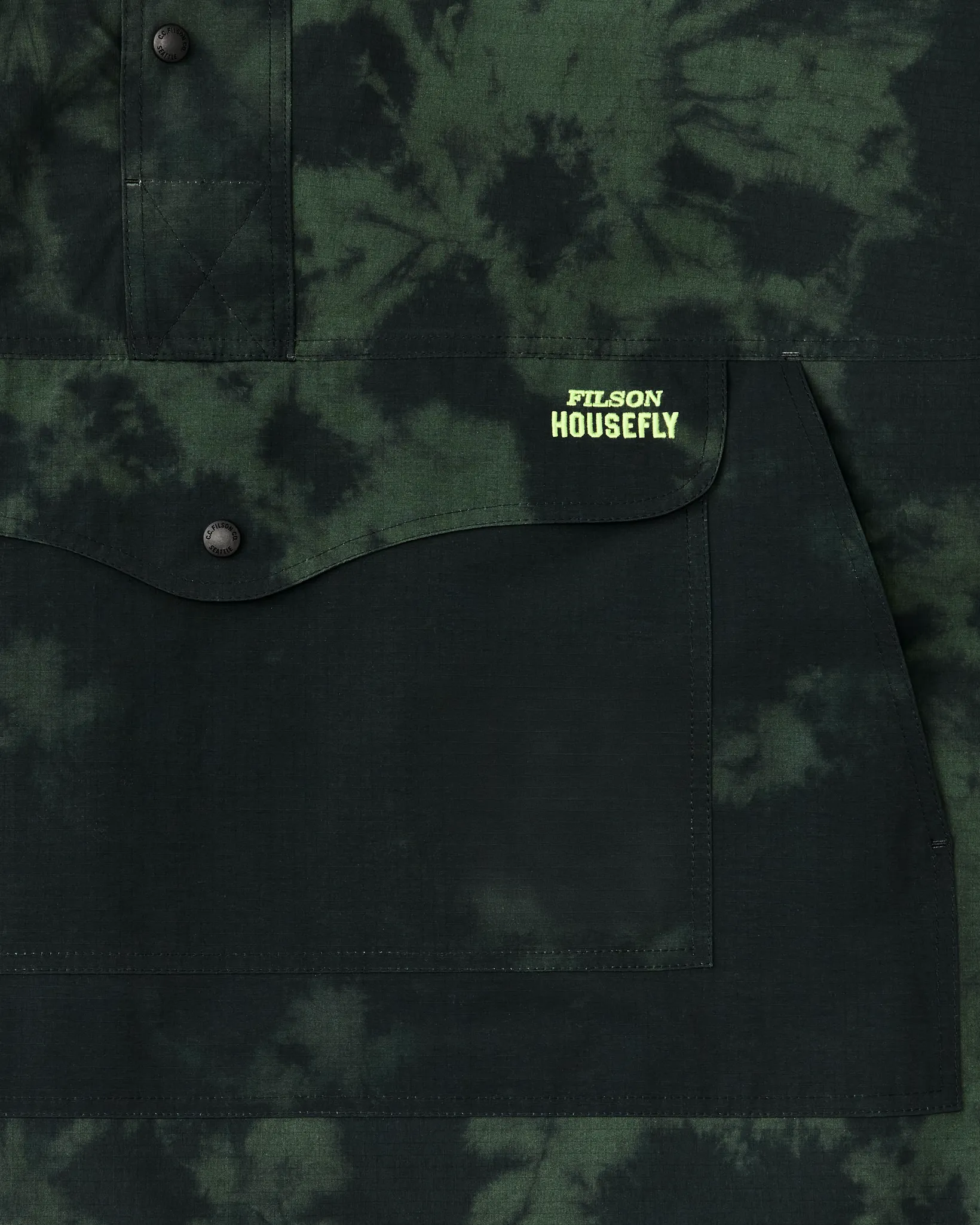 Filson X Housefly Swiftwater Rain Poncho - Dark Green Tie Dye sold by Filson product image thumbnail 4