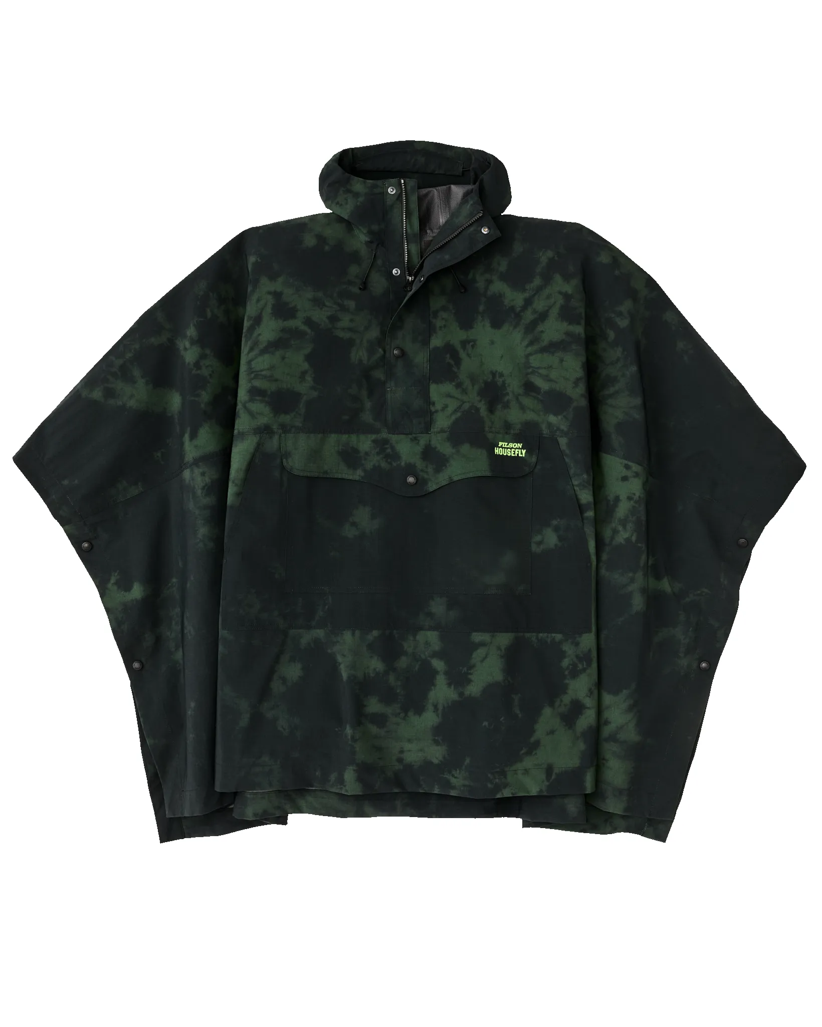 Filson X Housefly Swiftwater Rain Poncho - Dark Green Tie Dye sold by Filson