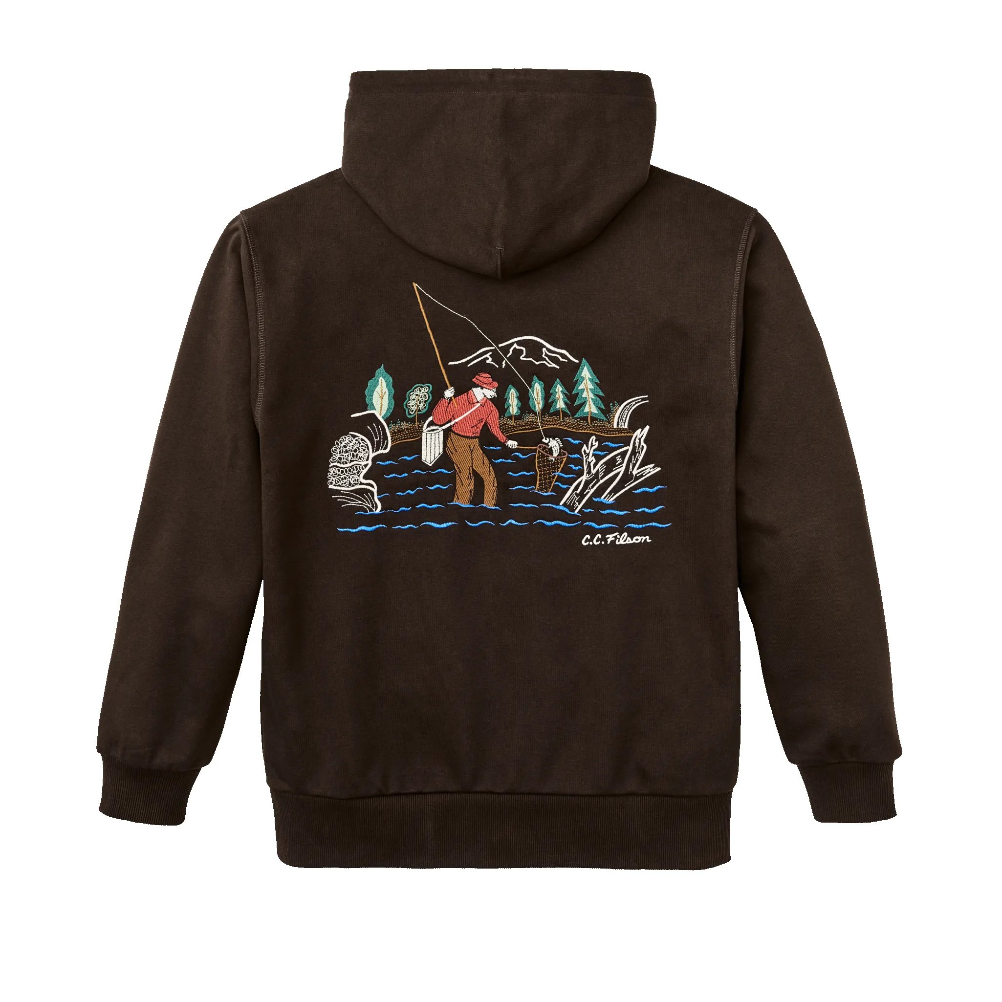 Prospector Embroidered Hoodie - Dark Brown / Fishing sold by Filson product image thumbnail 2