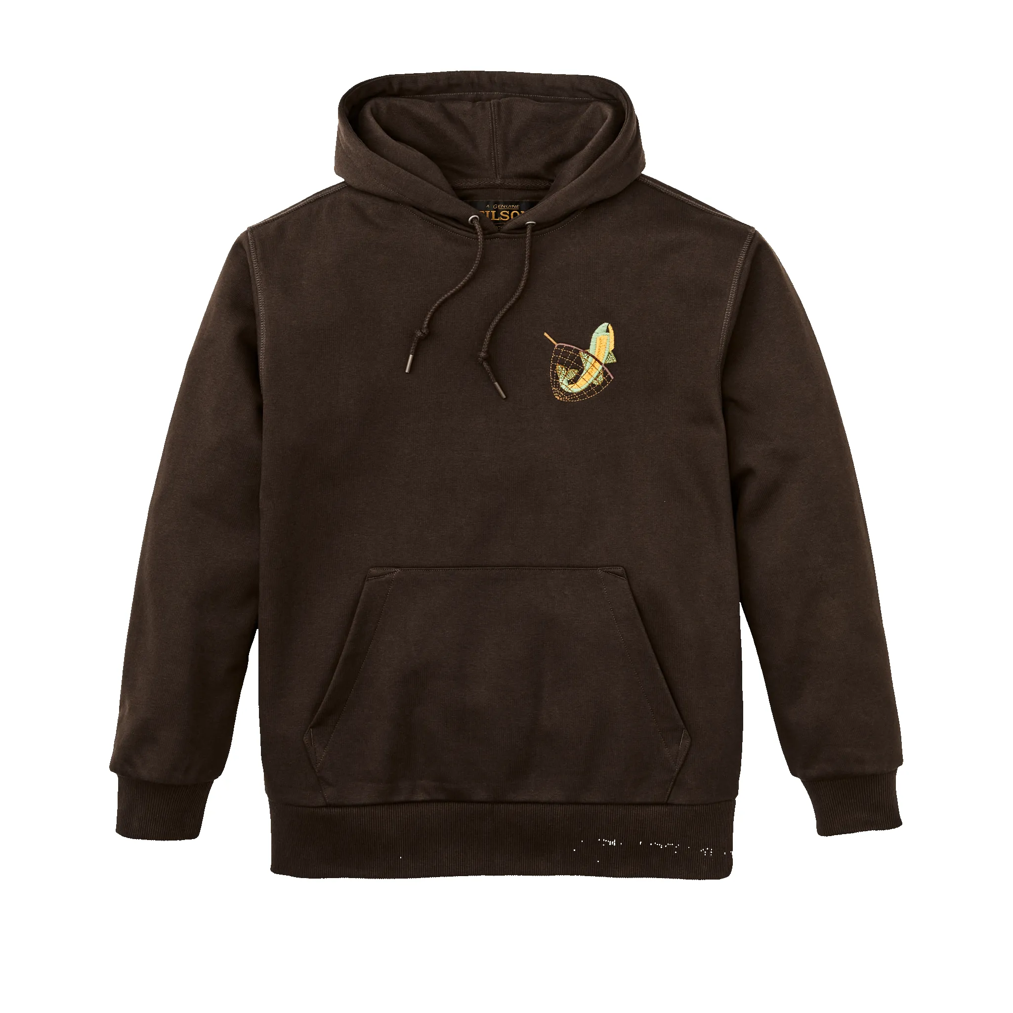 Prospector Embroidered Hoodie - Dark Brown / Fishing sold by Filson