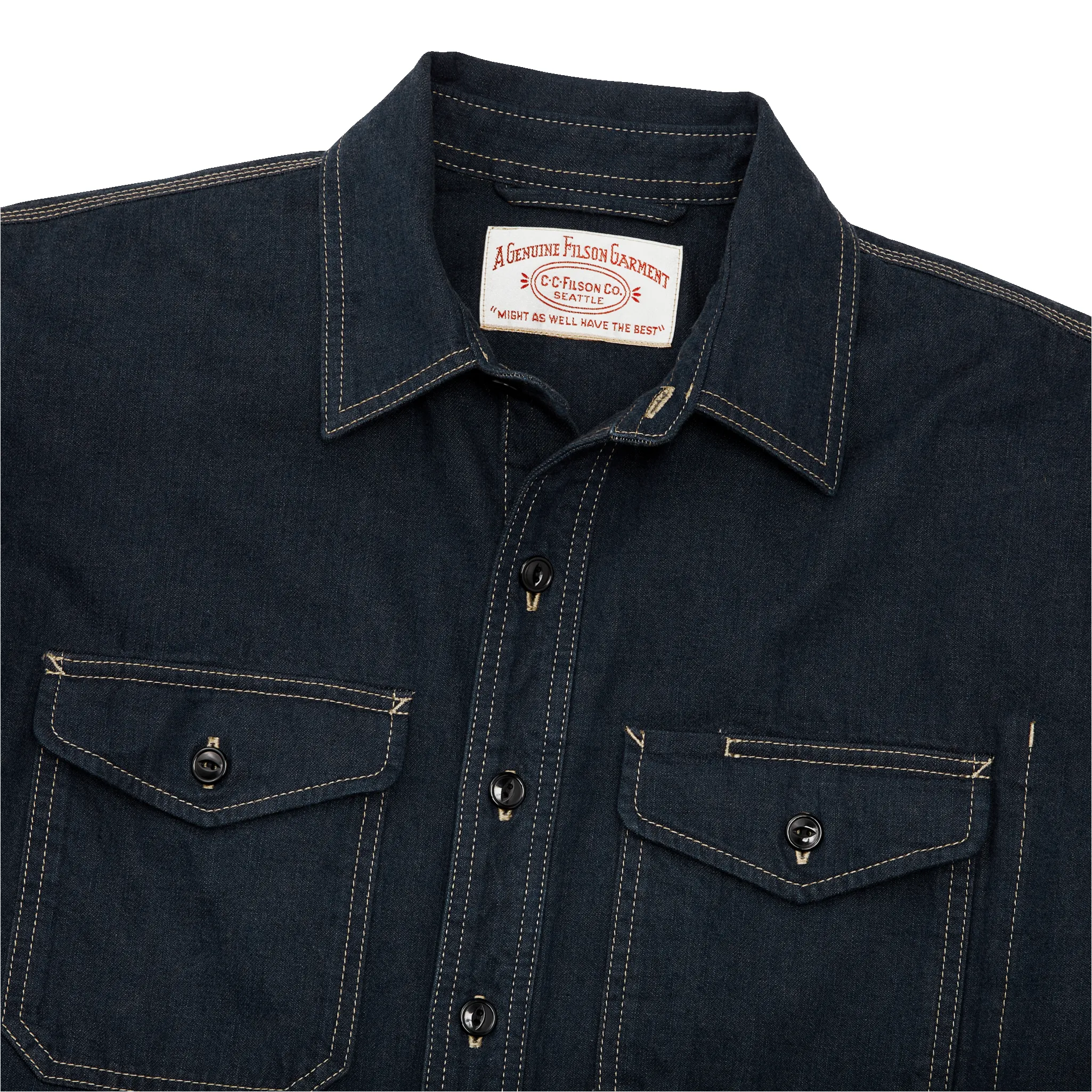 Denim Work Shirt - Mid-wash Indigo sold by Filson product image thumbnail 4