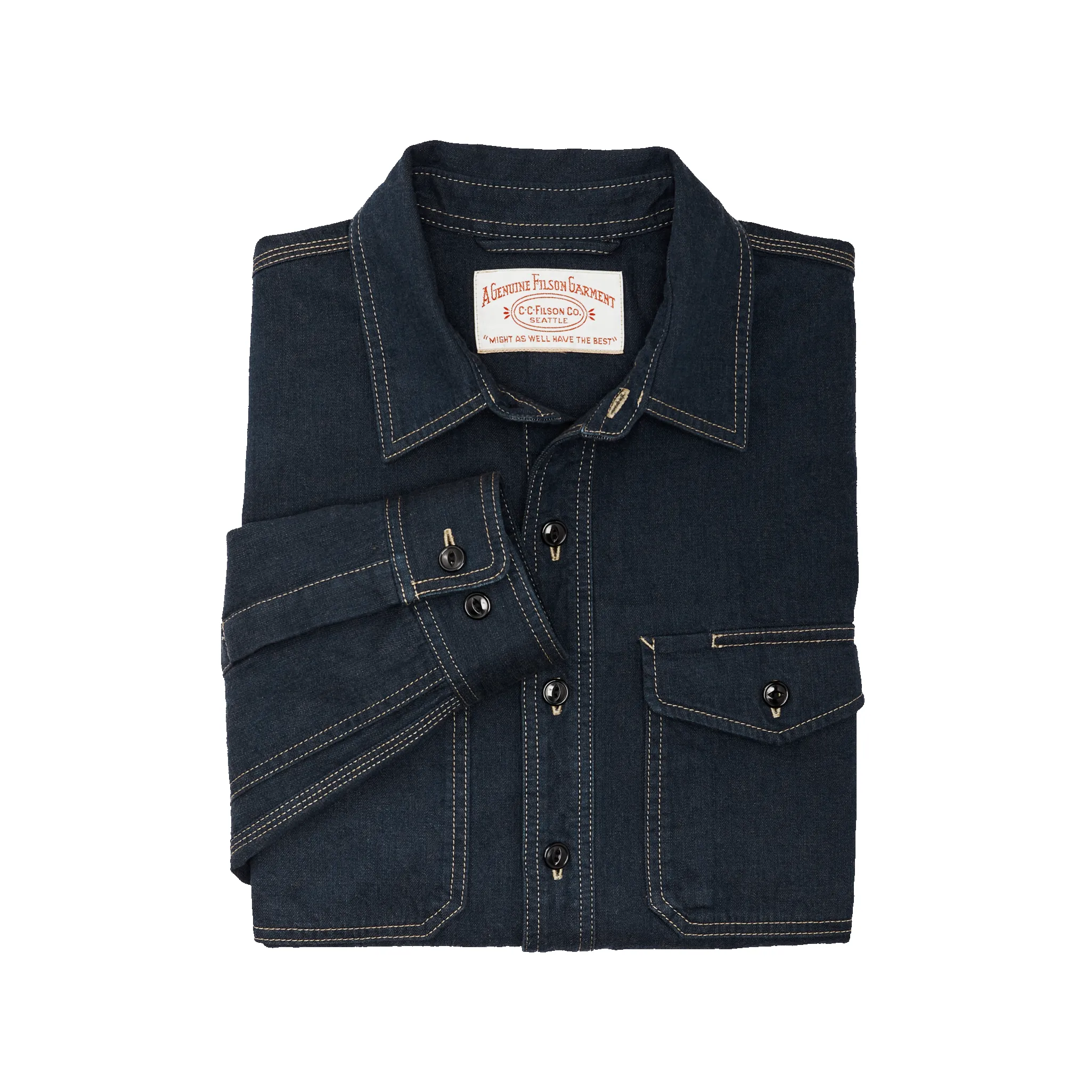 Denim Work Shirt - Mid-wash Indigo sold by Filson product image thumbnail 3