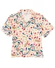 Women's Short Sleeve Camp Shirt - Natural / Whale Print sold by Filson