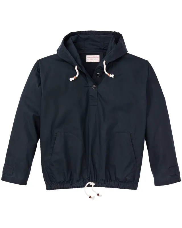 Women's Dry Wax Hooded Popover - Navy sold by Filson