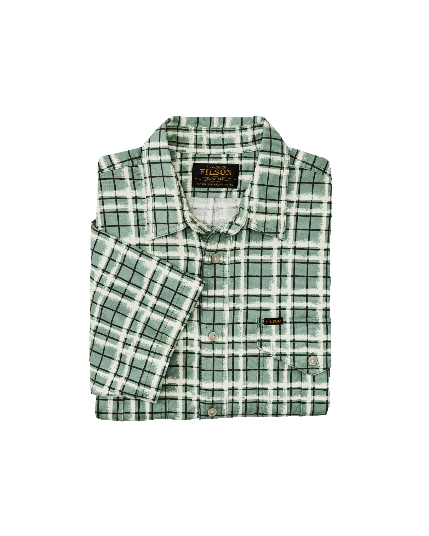 Short Sleeve Lightweight Alaskan Guide Shirt - Deep Sea / Speckle Plaid sold by Filson product image thumbnail 2