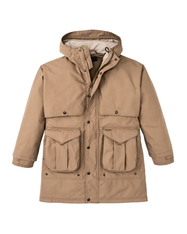 Women's Aviator Cloth Long Raincoat - Dark Tan made by Filson