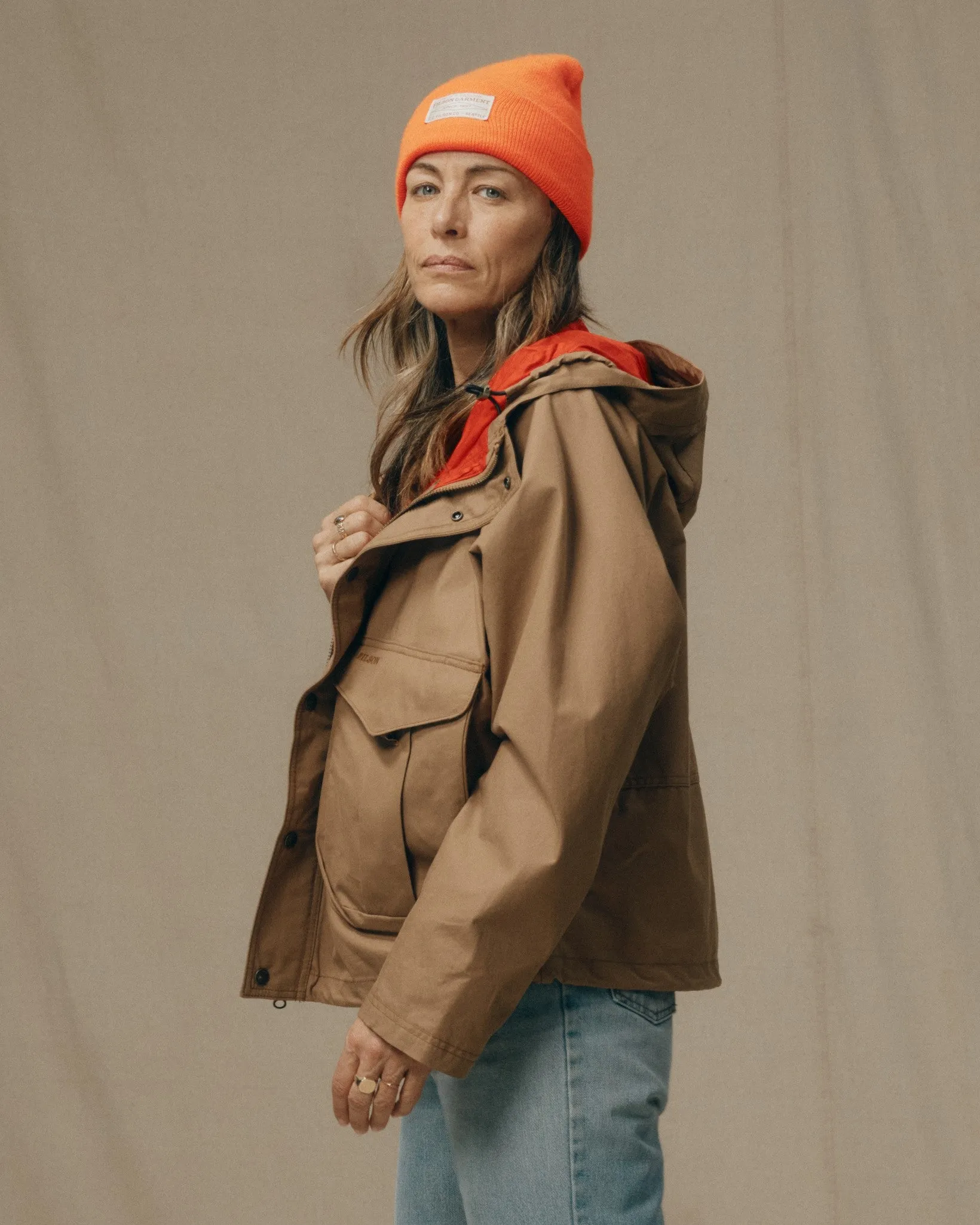 Women's Aviator Cloth Wading Jacket - Dark Tan sold by Filson product image thumbnail 5