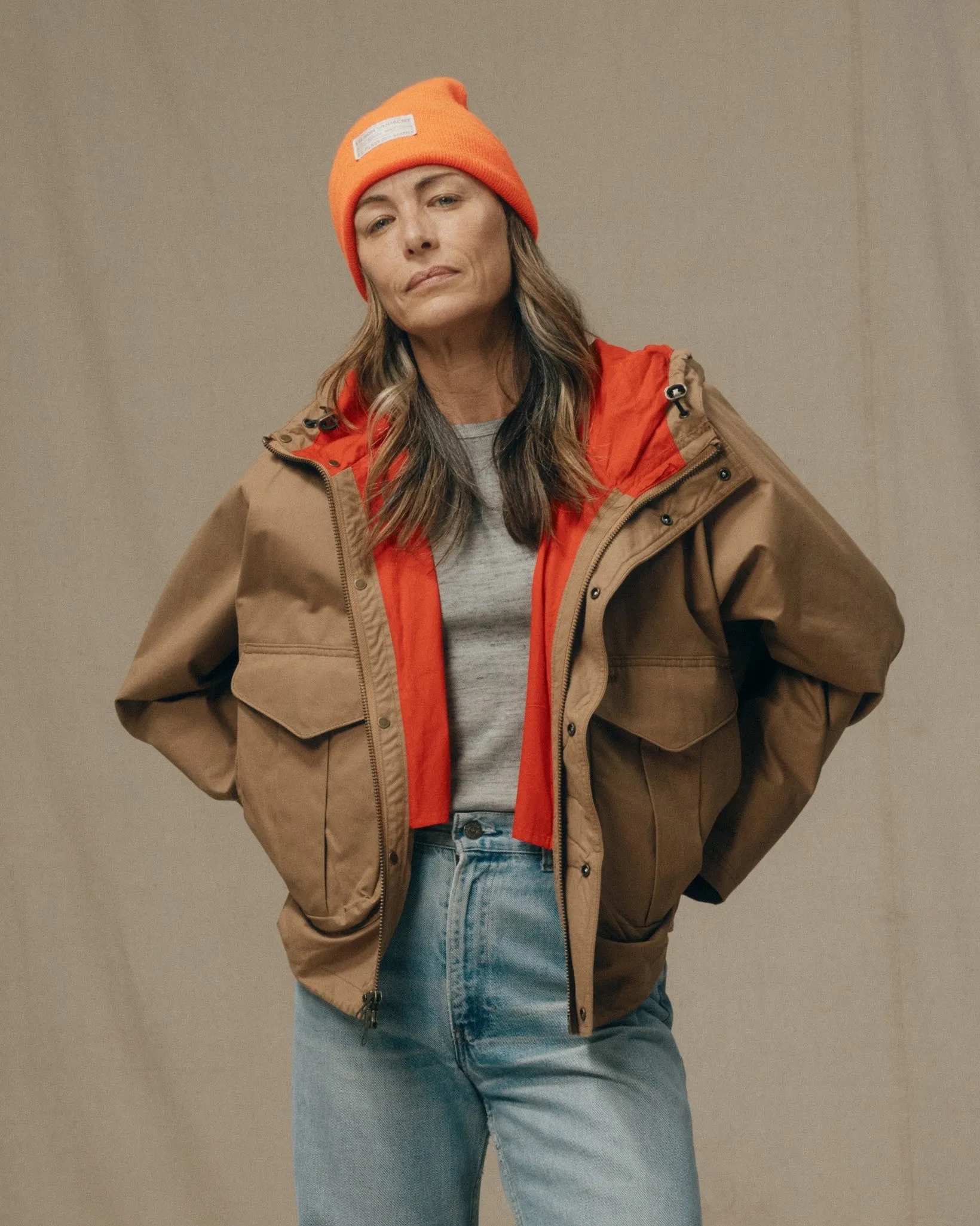 Women's Aviator Cloth Wading Jacket - Dark Tan sold by Filson