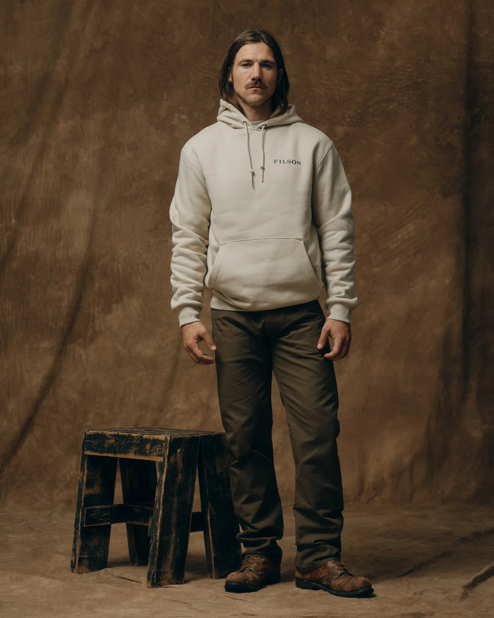 Prospector Graphic Hoodie - Cliff Gray / Scenic sold by Filson